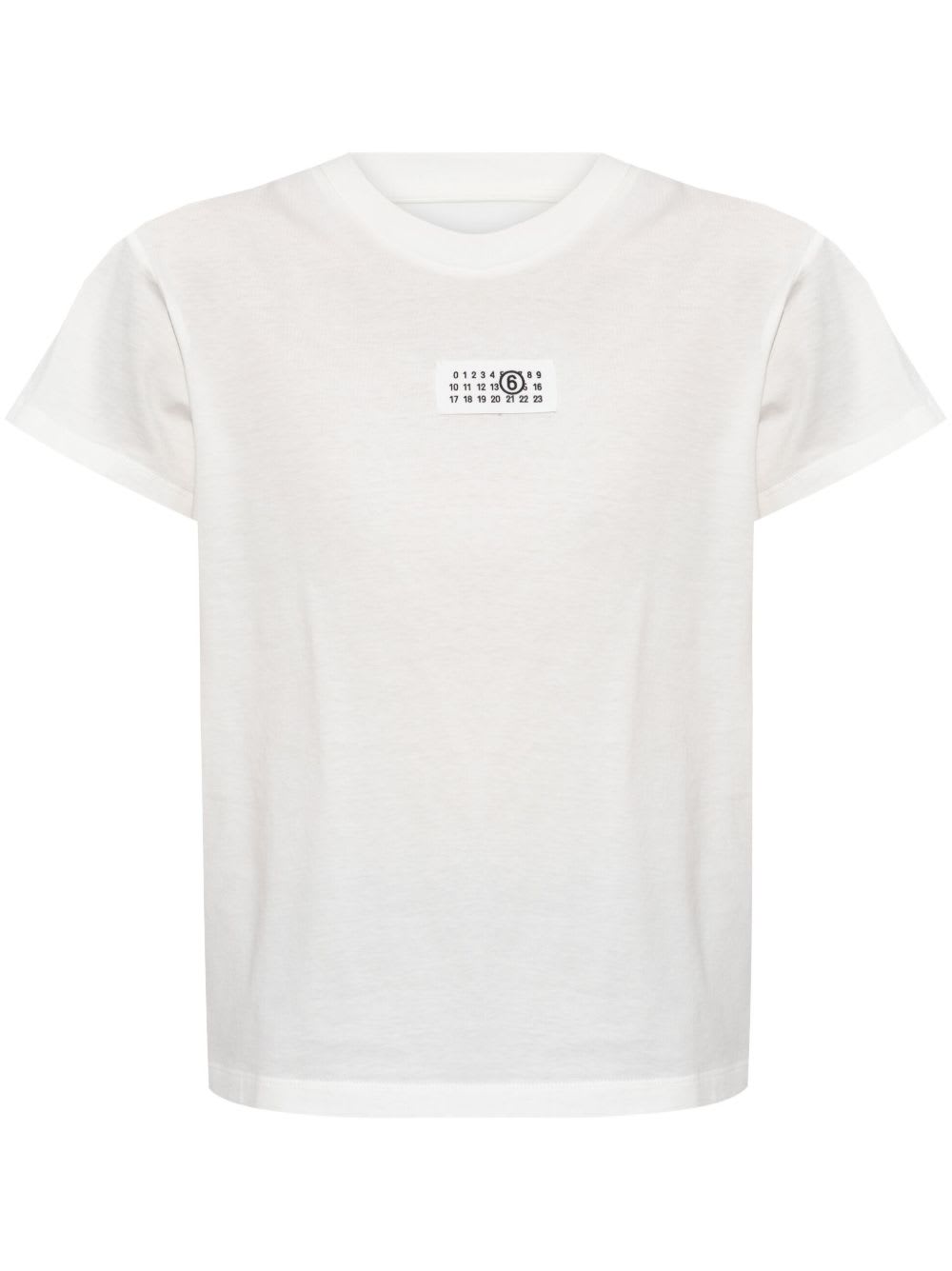 Mm6 Maison Margiela Logo Cotton T-shirt In White