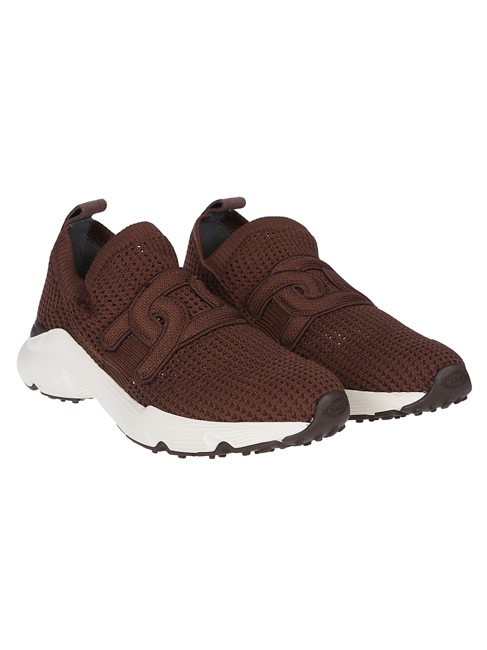 Tod's Womens Tods Sport Run 54c Calzino Logo-embellished Mesh-knit Low-top Trainers In Testa Moro