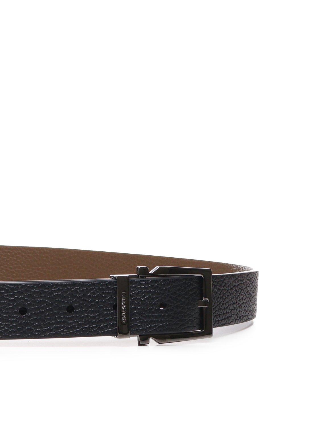 Ferragamo Reversible Belt In Black-brown