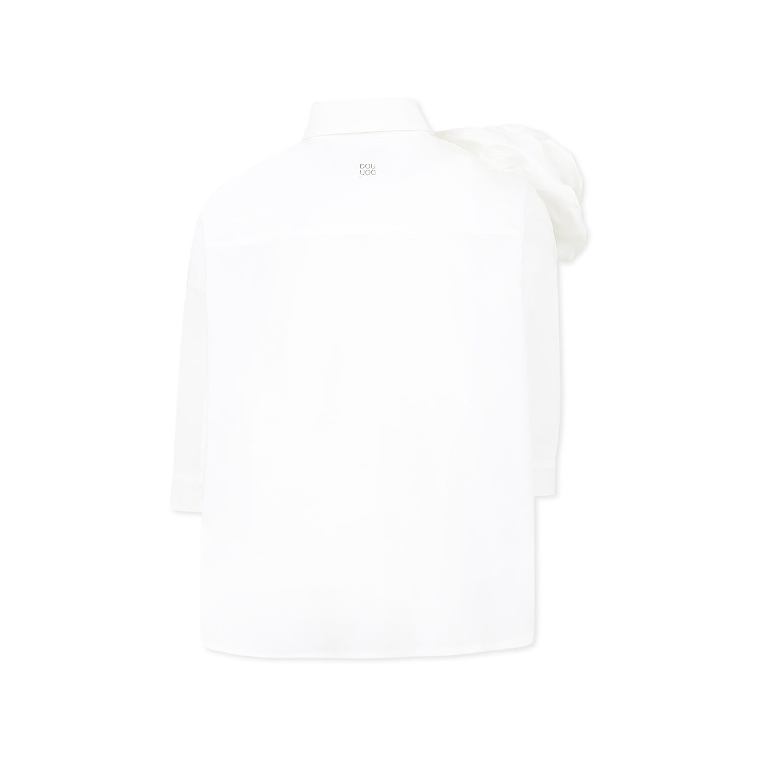Shop Douuod White Shirt For Girl With Roses In Ivory