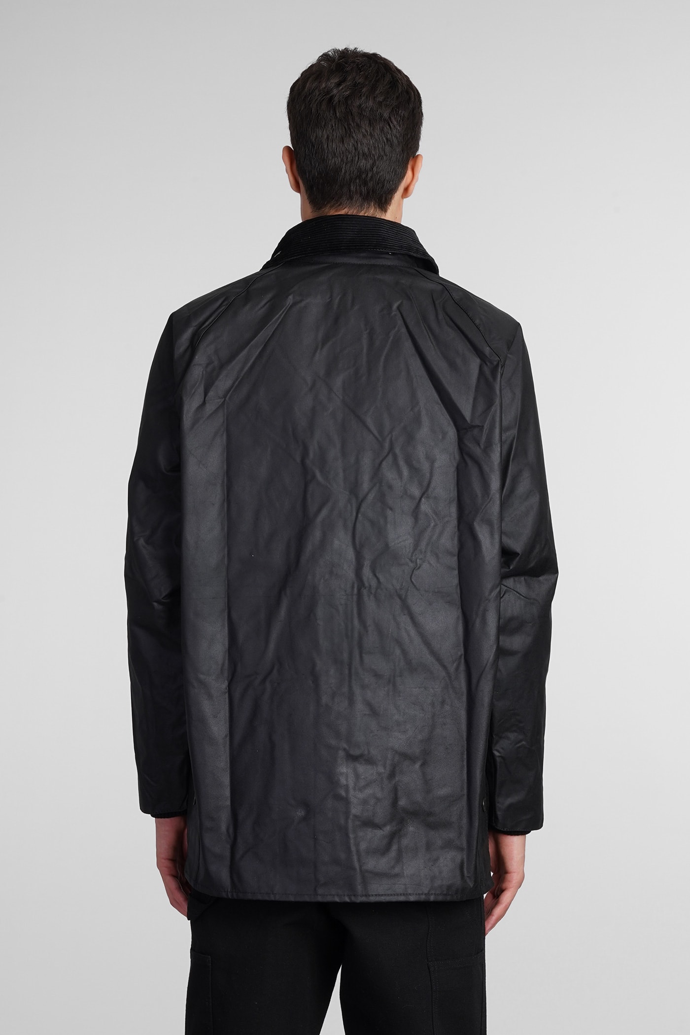 BARBOUR CASUAL JACKET IN BLACK COTTON