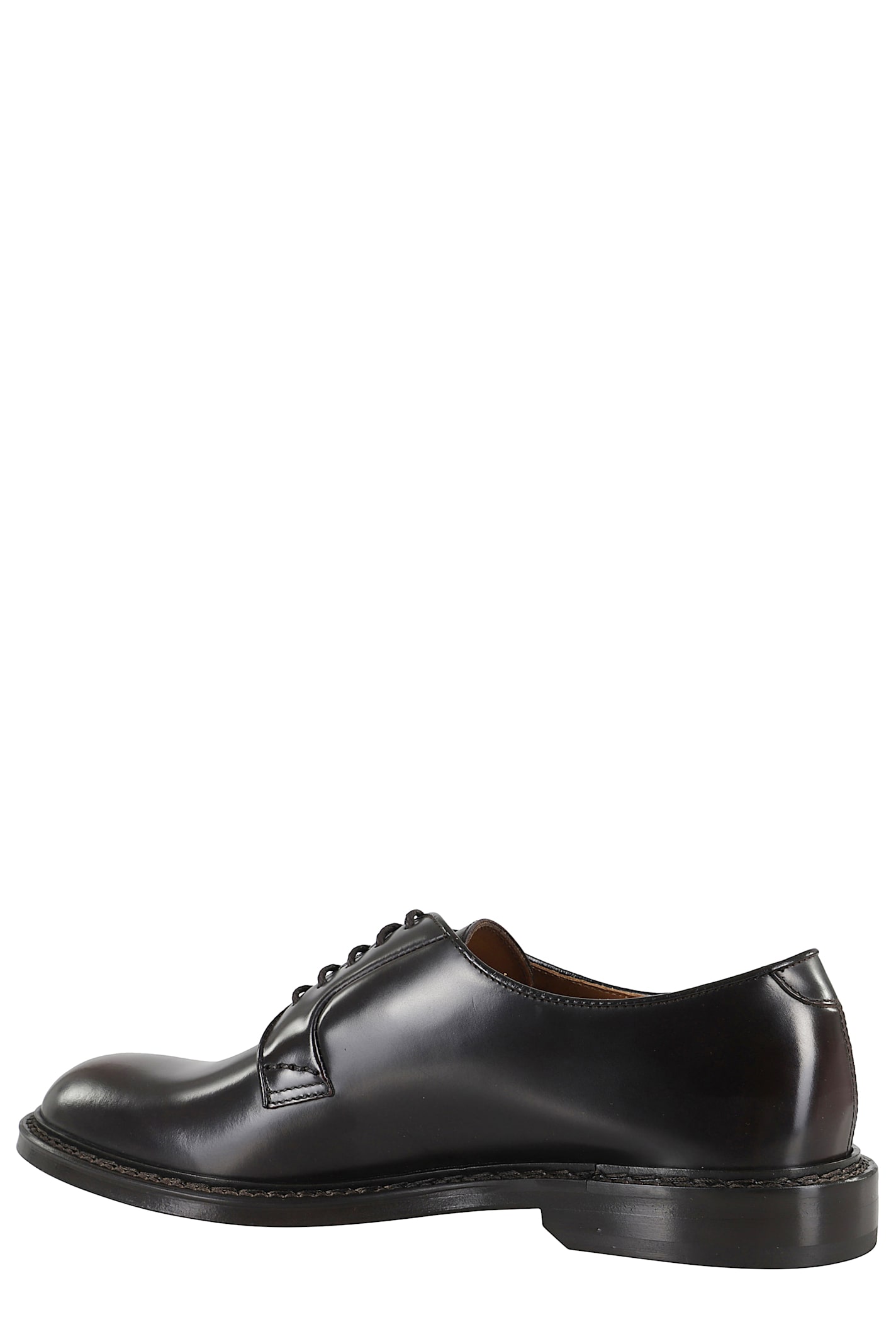 Doucal's Lace-up Leather Derby Shoes In Moro
