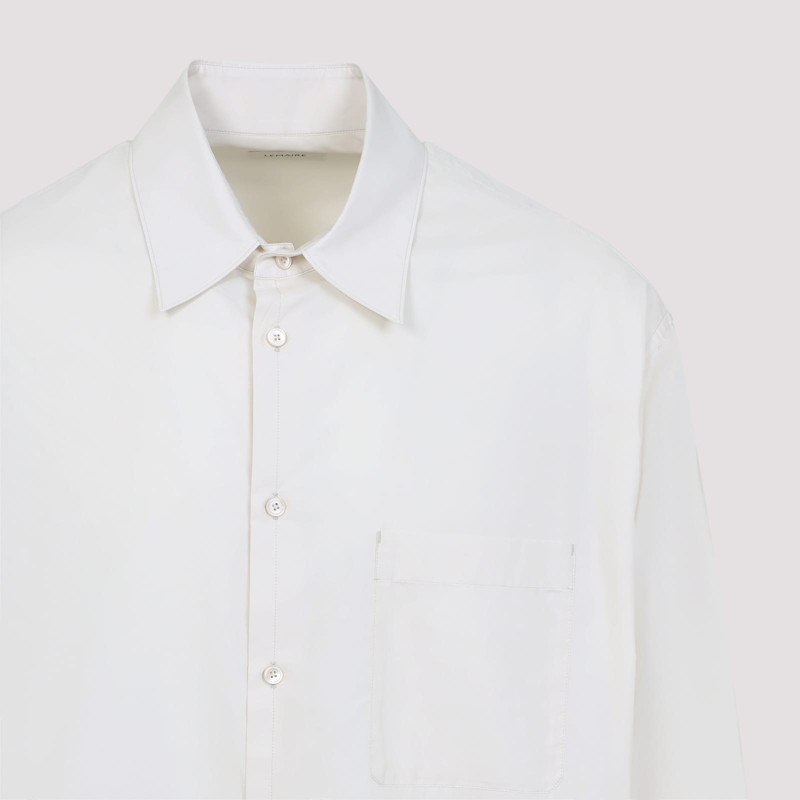 Lemaire Regular Shirt With Long Sleeves And Pointed Collar In White