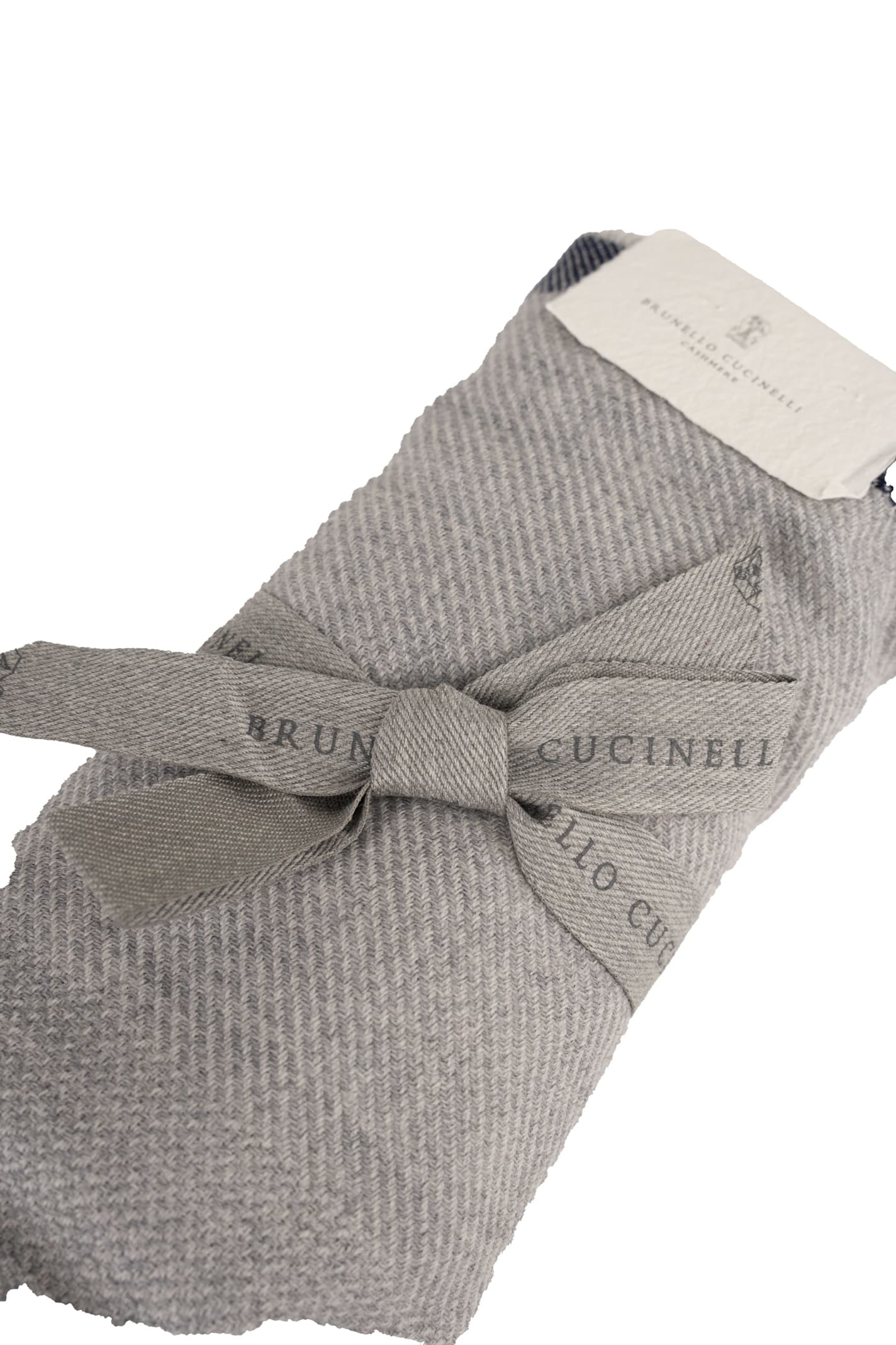 Shop Brunello Cucinelli Wool And Cashmere Scarf In Grigio Perla/marina/tortora