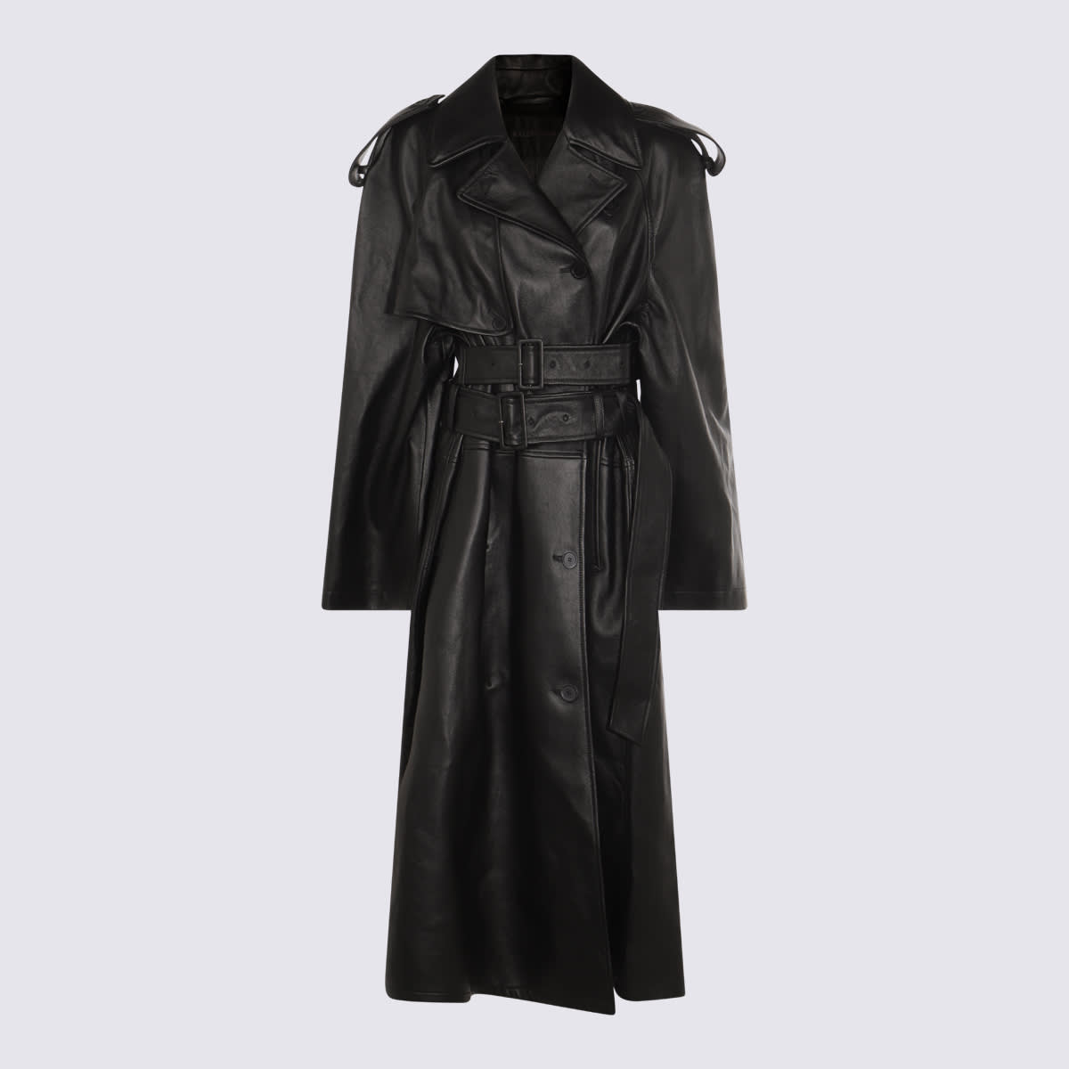 Balenciaga Black Leather Jacket In Black