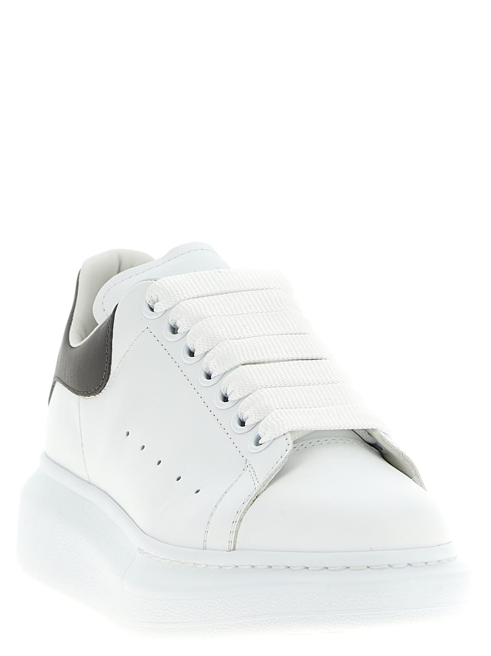 Alexander Mcqueen White Sneakers With Logo On The Tongue And Logo Lettering On The Rear In Leather W