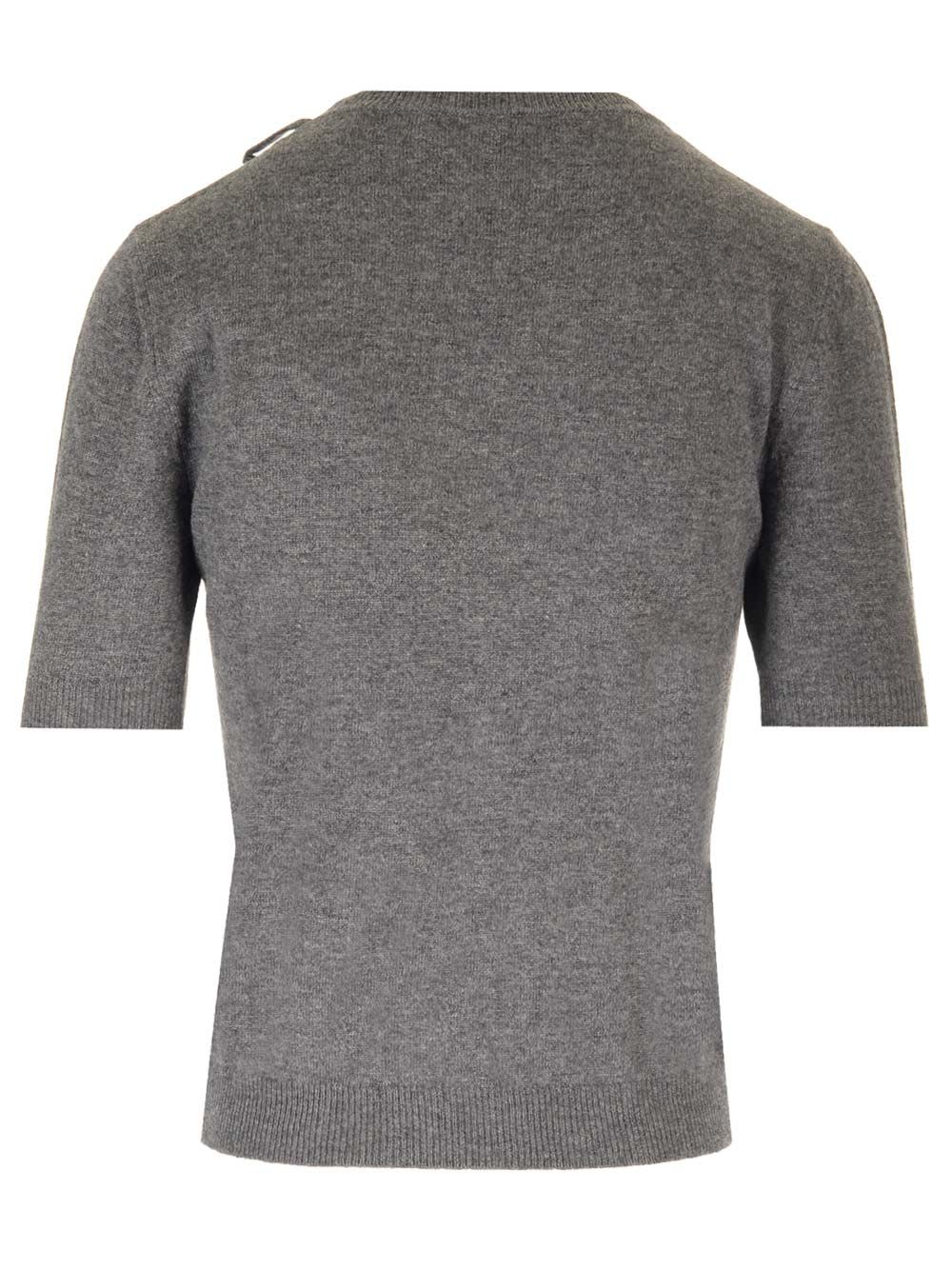 Shop Valentino Wool Knit Top In Grey