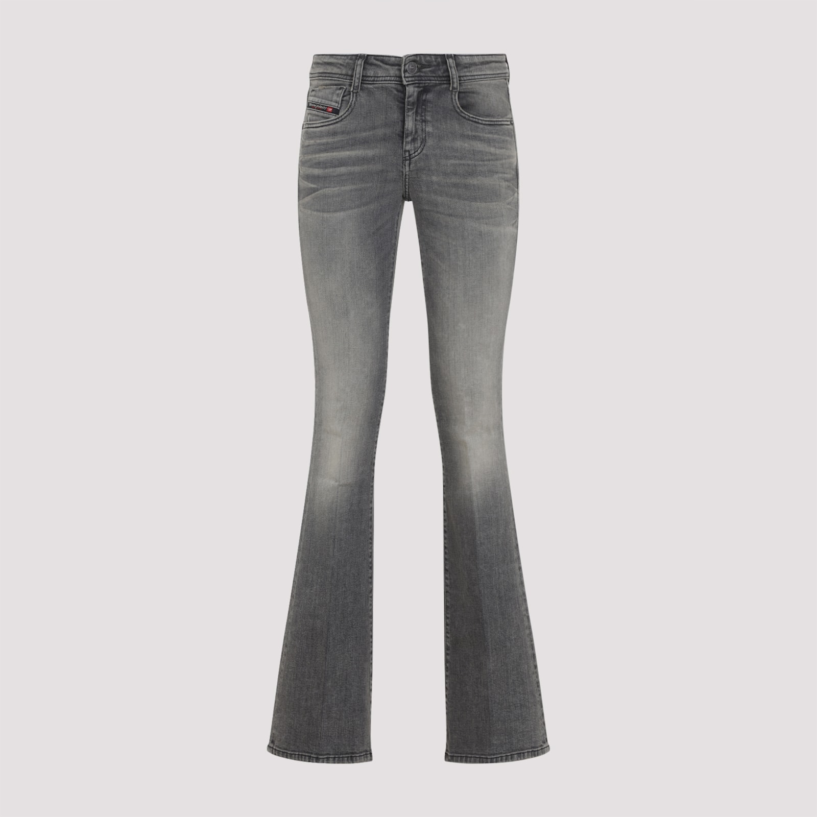 Diesel Five-pocket Design Flared Jeans In Gray