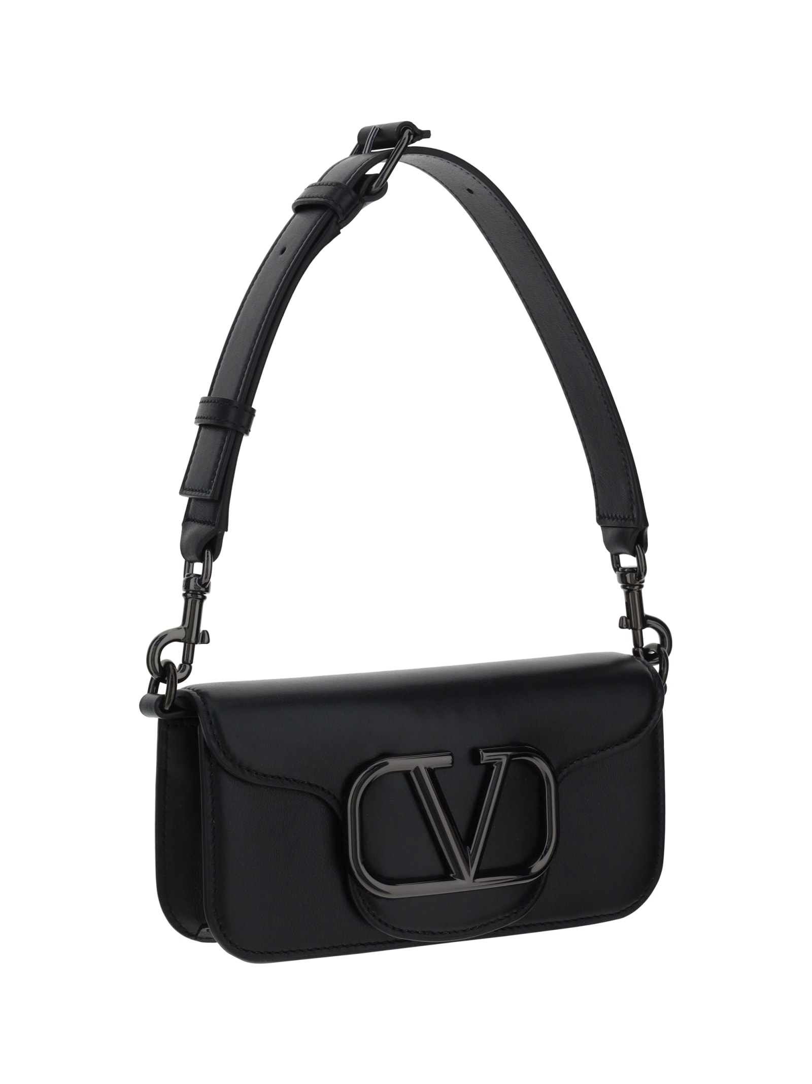 Shop Valentino Garavani Mini Locò Shoulder Bag In Nero