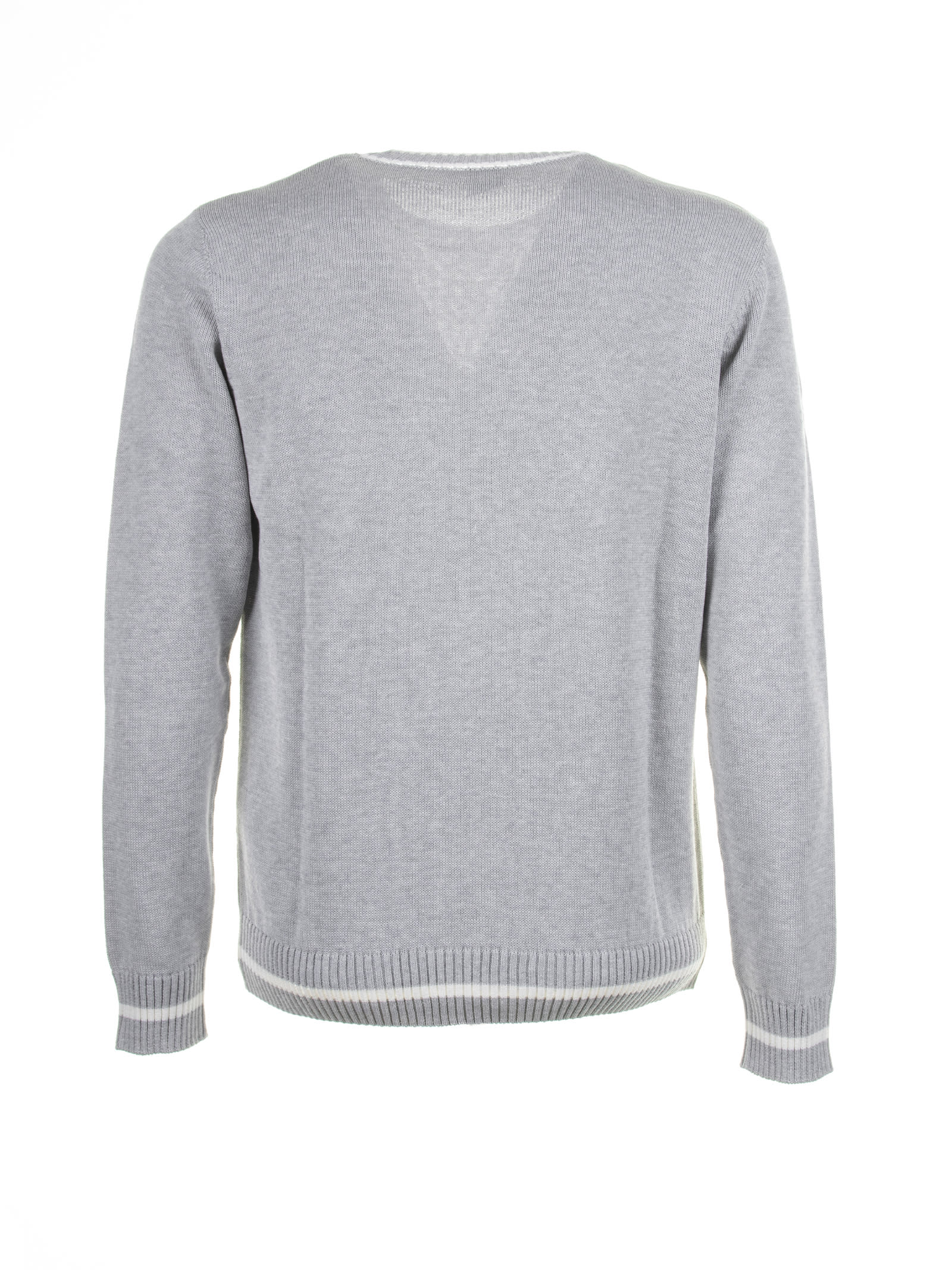 Shop Eleventy Light Gray Crew Neck Sweater In Grigio Chiaro Bianco