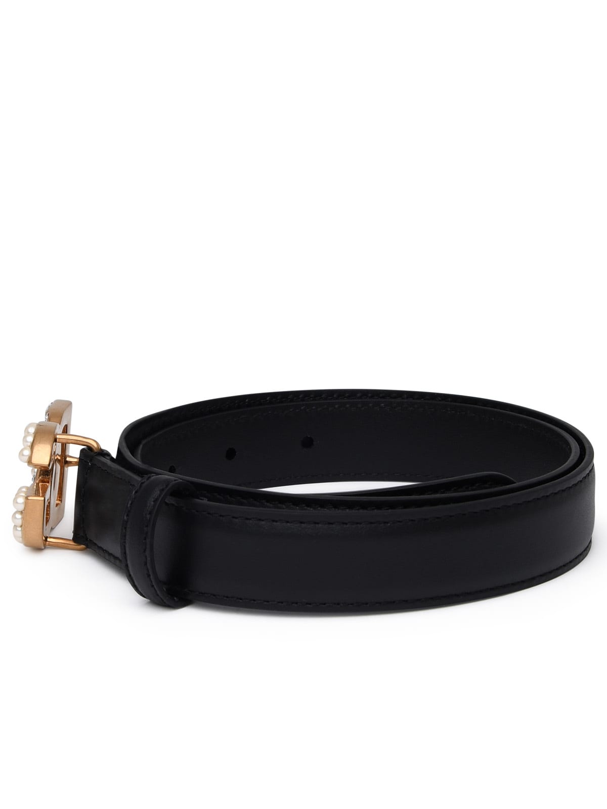 Shop Dolce & Gabbana Black Leather Belt In Nero/multicolor