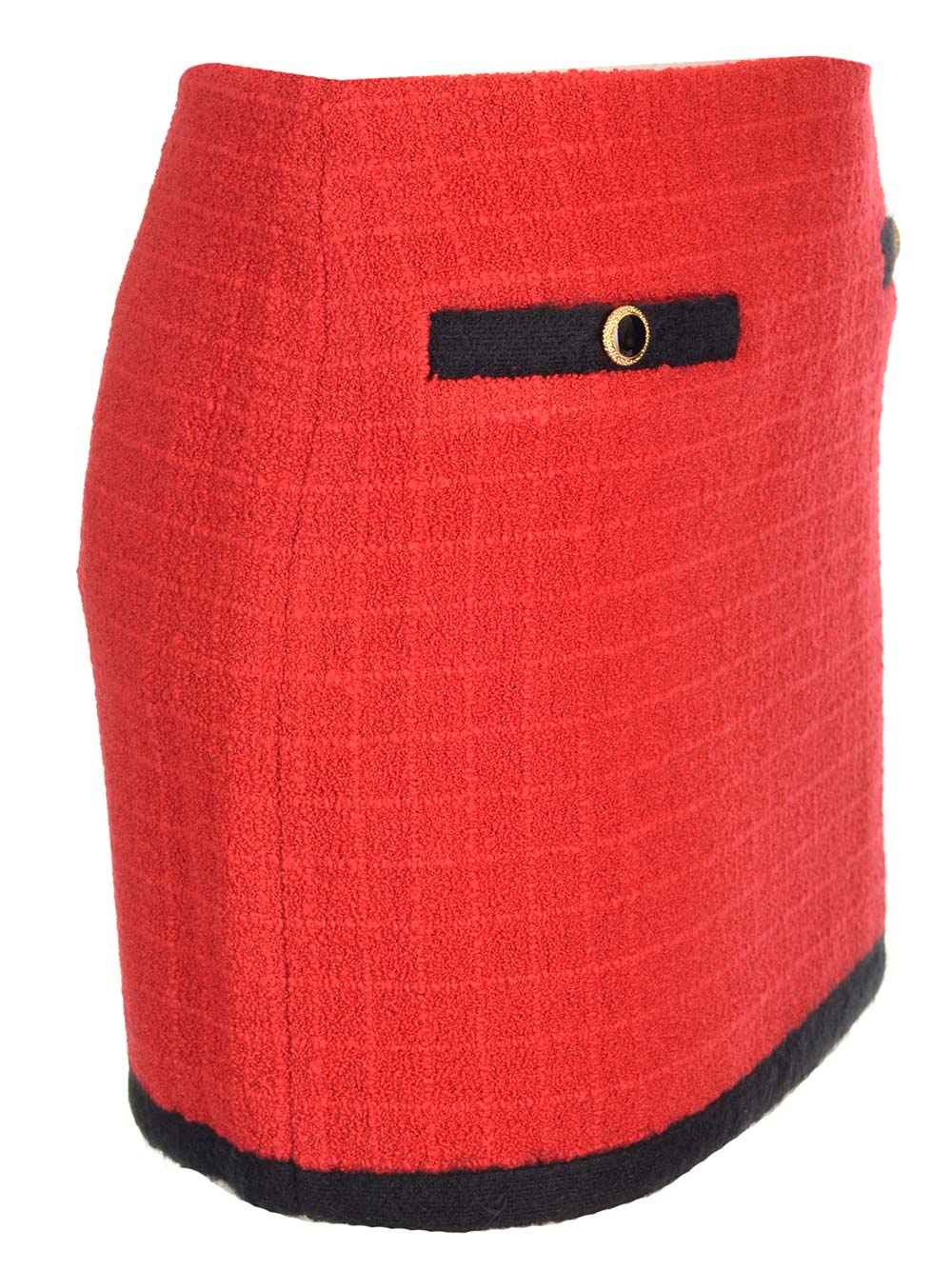 Shop Alessandra Rich Tweed Mini Skirt In Red