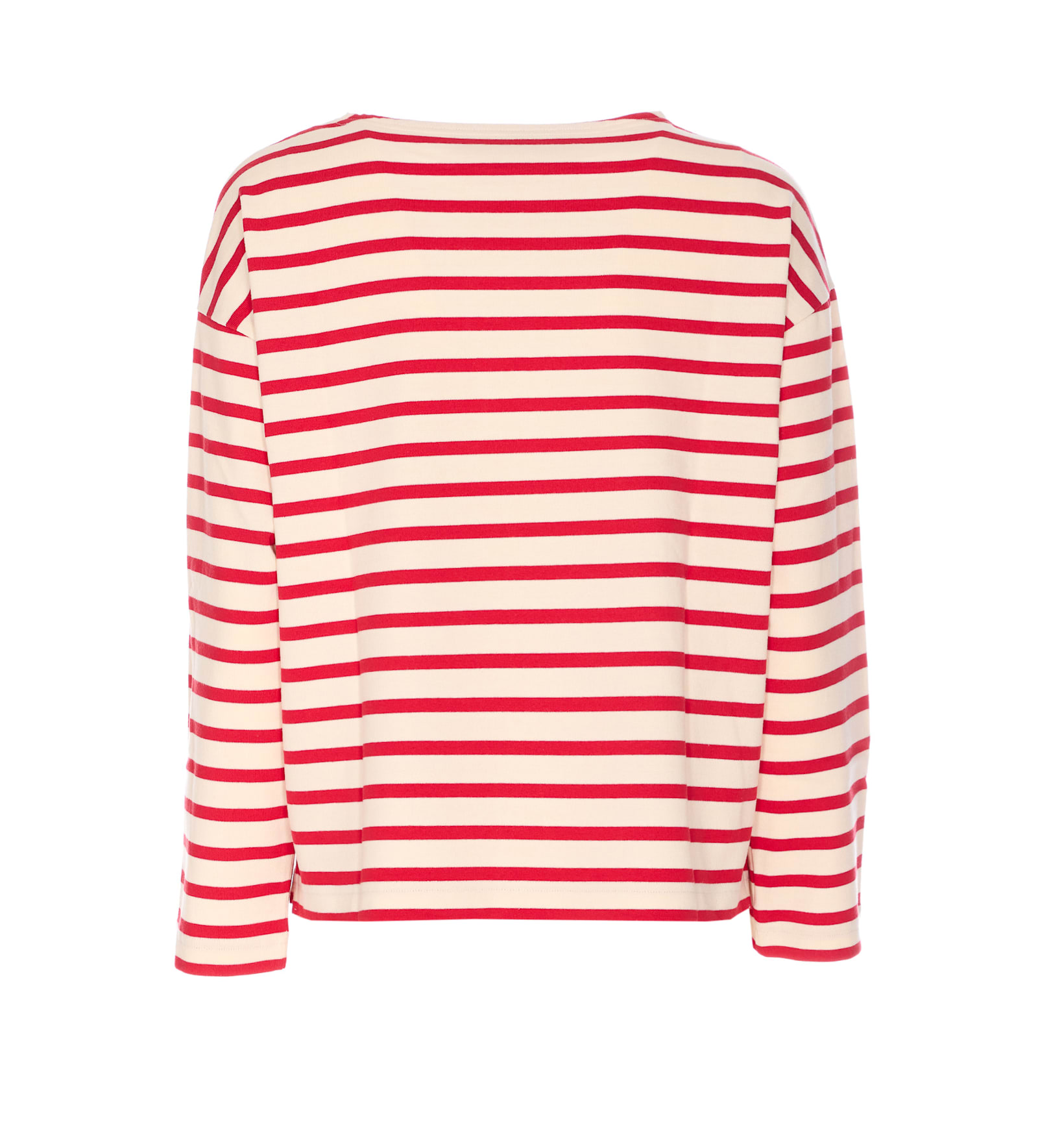Valentino Womens Avorio Rosso Striped Brand-print Cotton-jersey T-shirt In Red