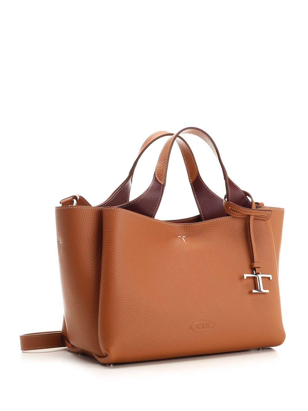 Shop Tod's Micro Leather Hand Bag In Brown