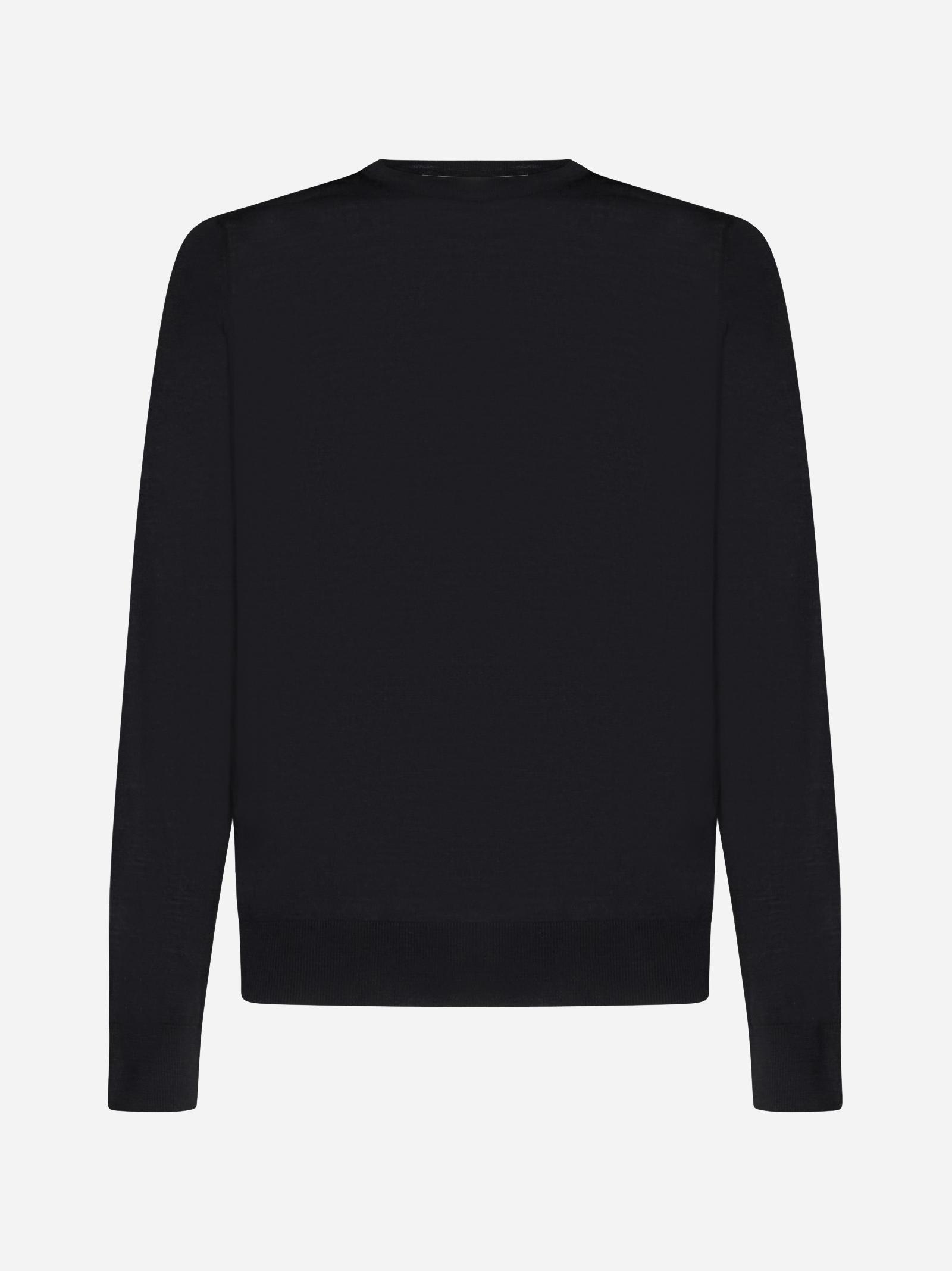 Shop Piacenza Cashmere Wool Crewneck Sweater In Nero