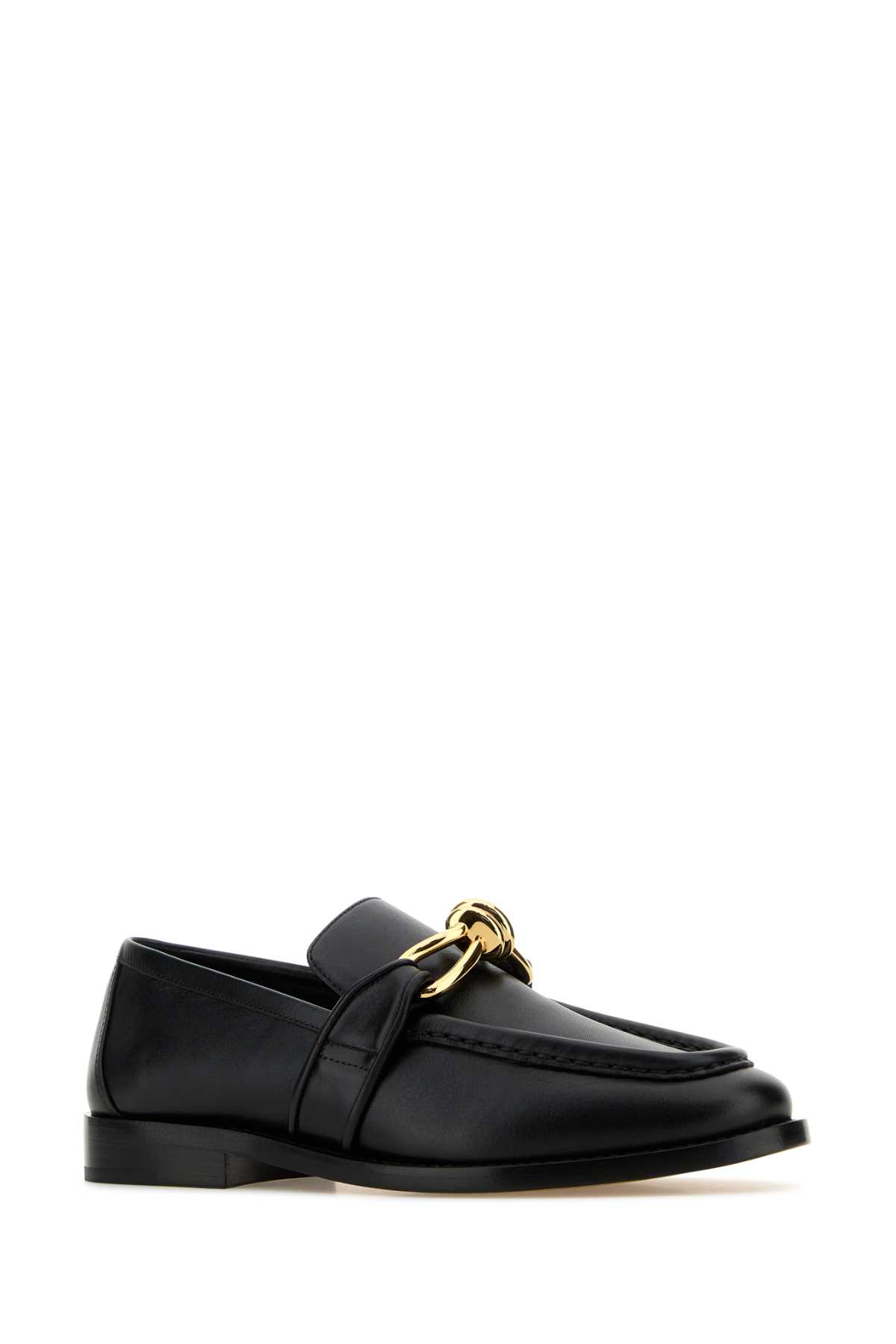 Shop Bottega Veneta Black Leather Astaire Loafers