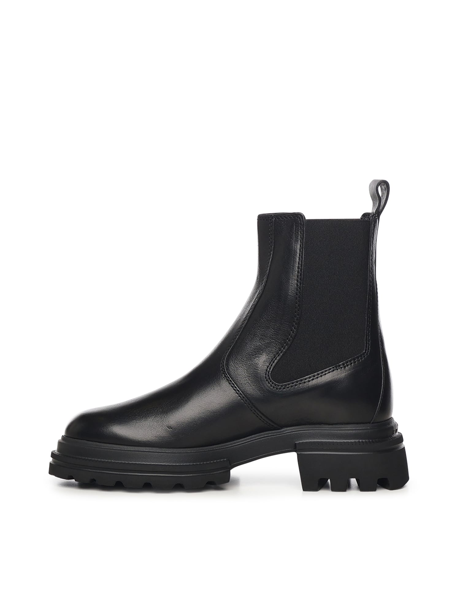 Hogan Leather Chelsea Ankle Boots In Black