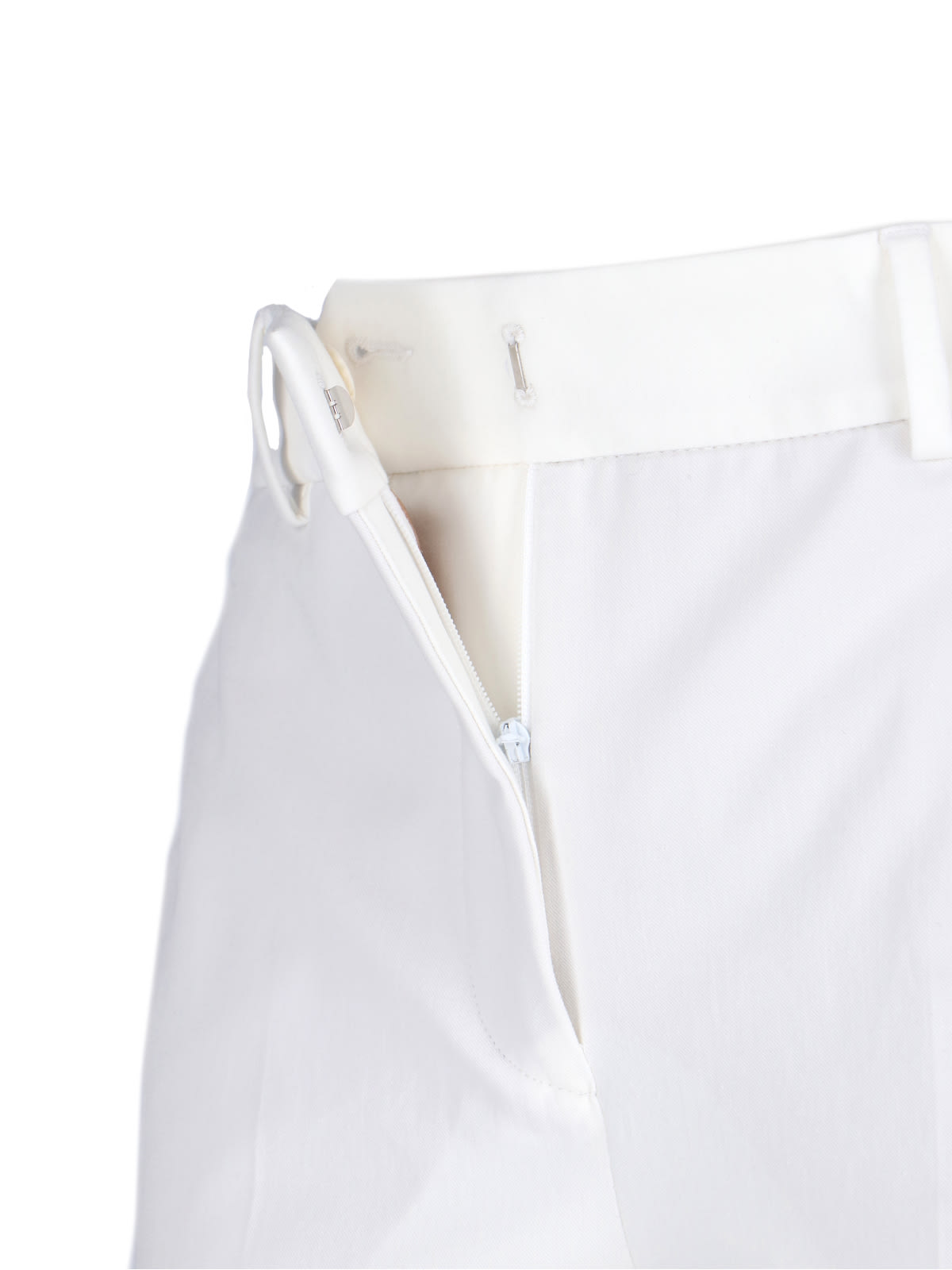 Incotex White Cotton Straight-leg Pants With Medium Rise