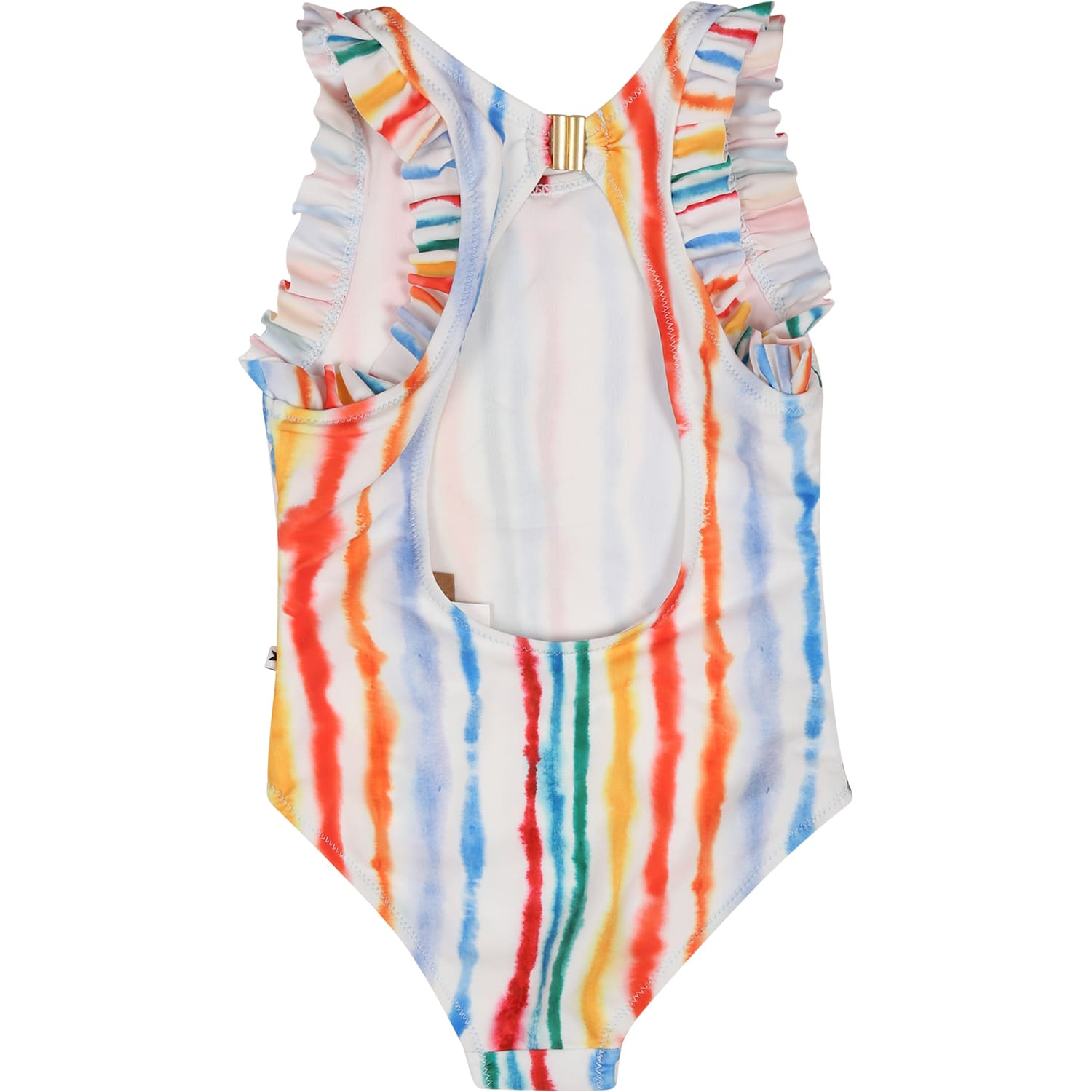 Shop Molo White Swimsuit For Baby Girl In Multicolor
