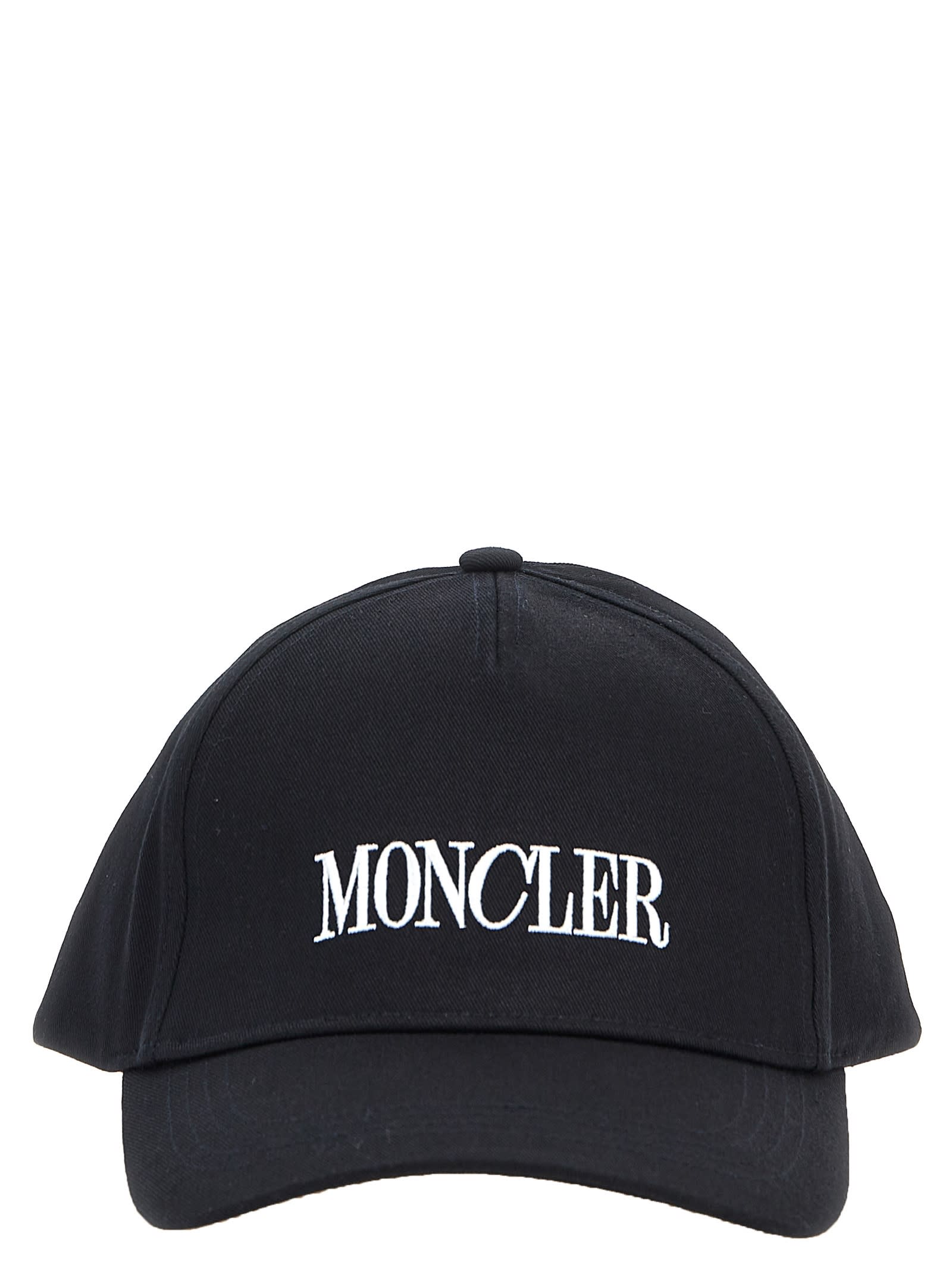 Shop Moncler Logo Embroidery Cap In Black