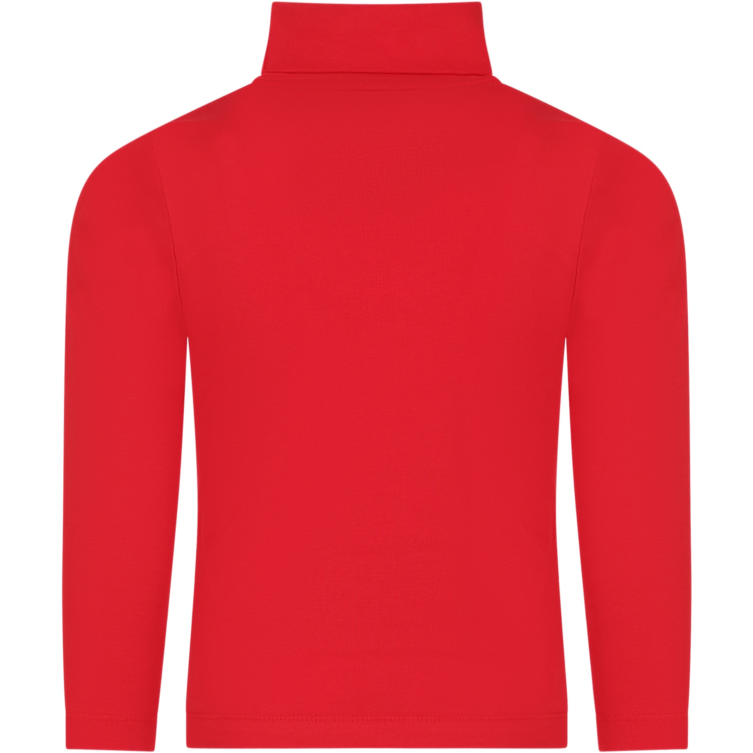 Petit Bateau Red Turtleneck For Kids With Logo In Red