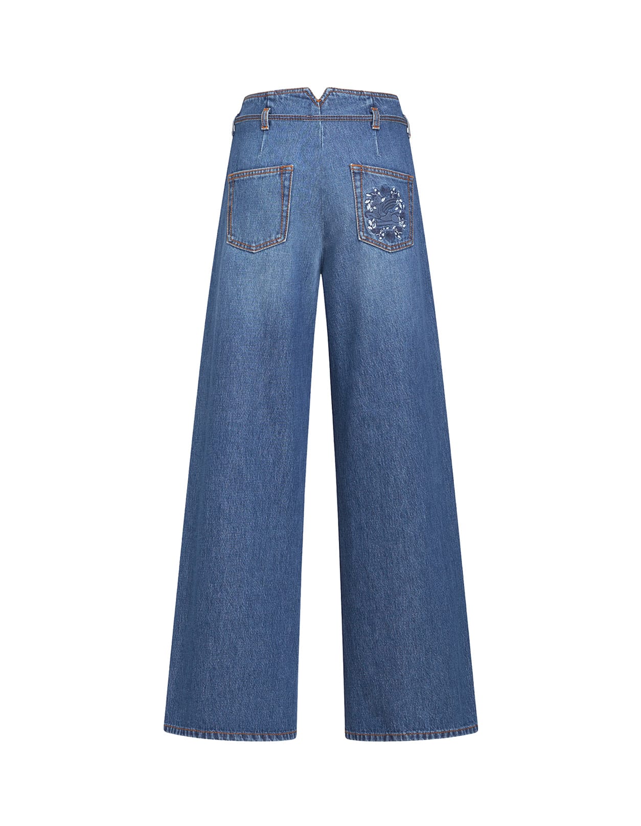 Shop Etro Blue Culotte Jeans With Belt
