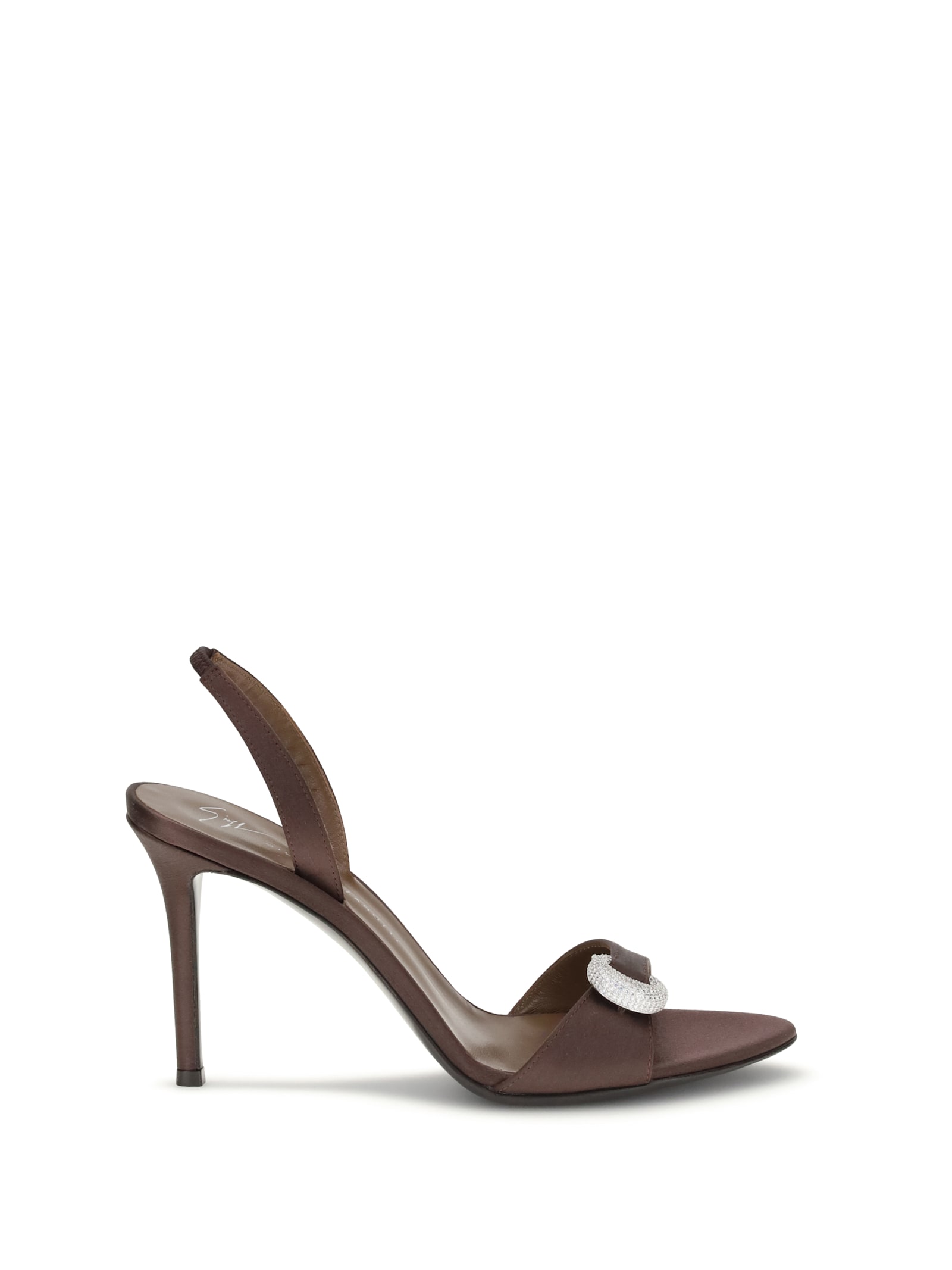 Giuseppe Zanotti Clandestino Satin Heel Sandals In Brown