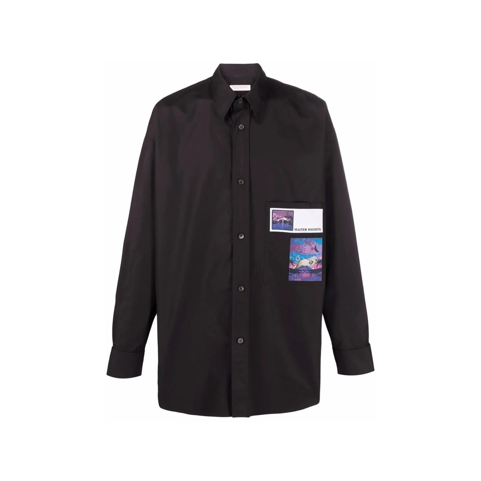 Shop Valentino Garavani Water Nights Patches Shirt In Black