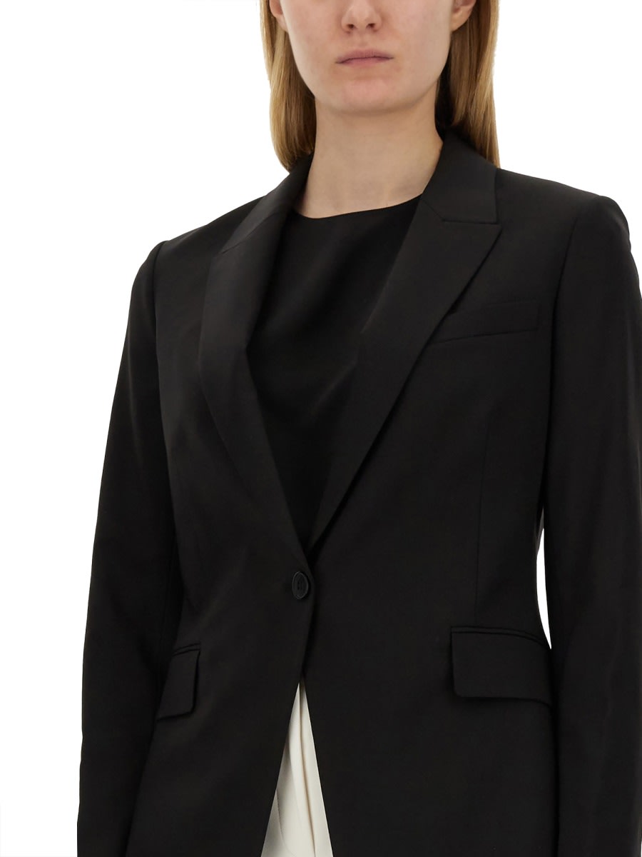 Theory Etiennette Grain De Poudre Wool-blend Blazer In Black