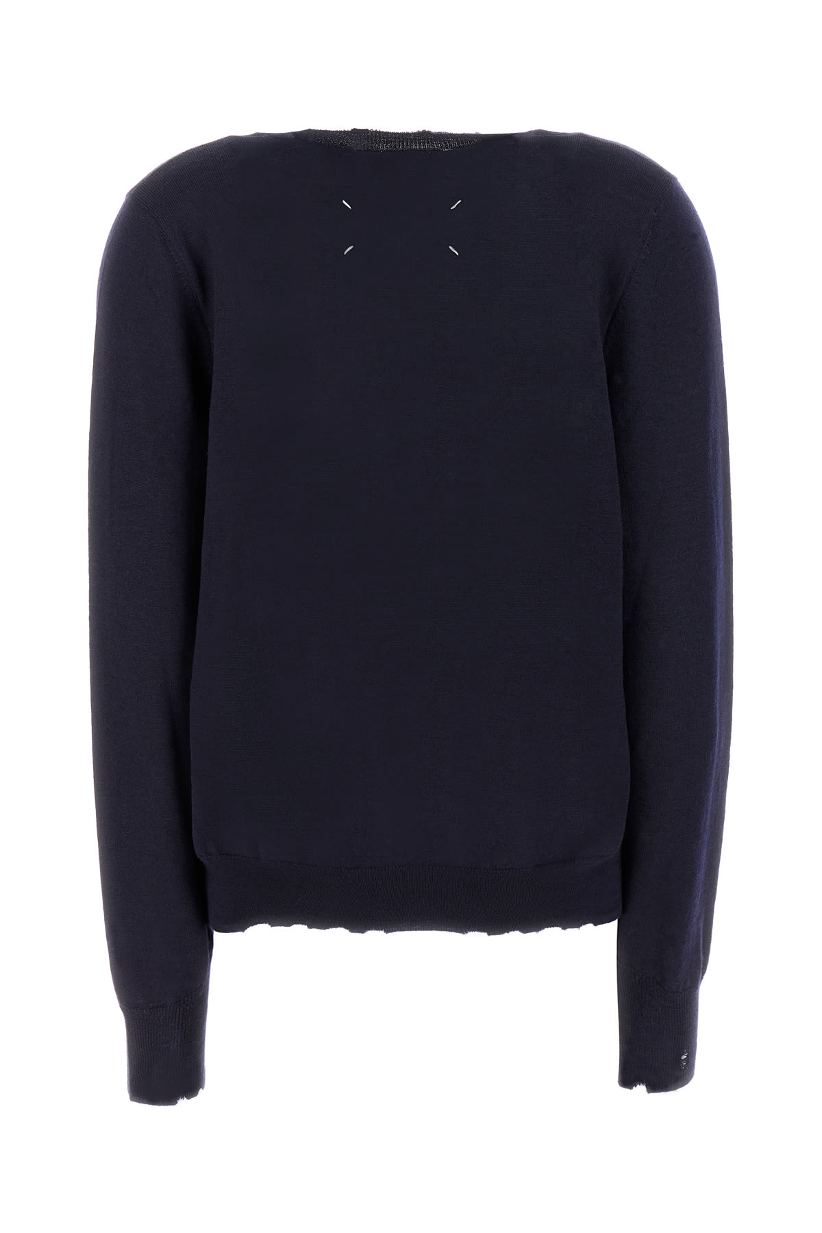 Shop Maison Margiela Midnight Blue Wool Oversize Cardigan In 511