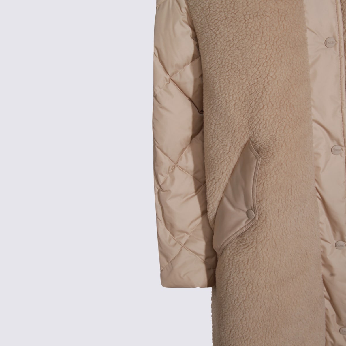 Herno Hooded Quilted Down Jacket And Pockets In Brown
