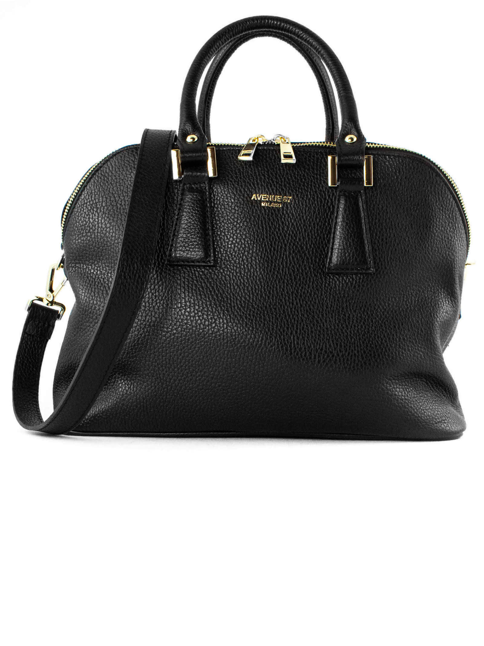 Black Grained Soft Leather Bag