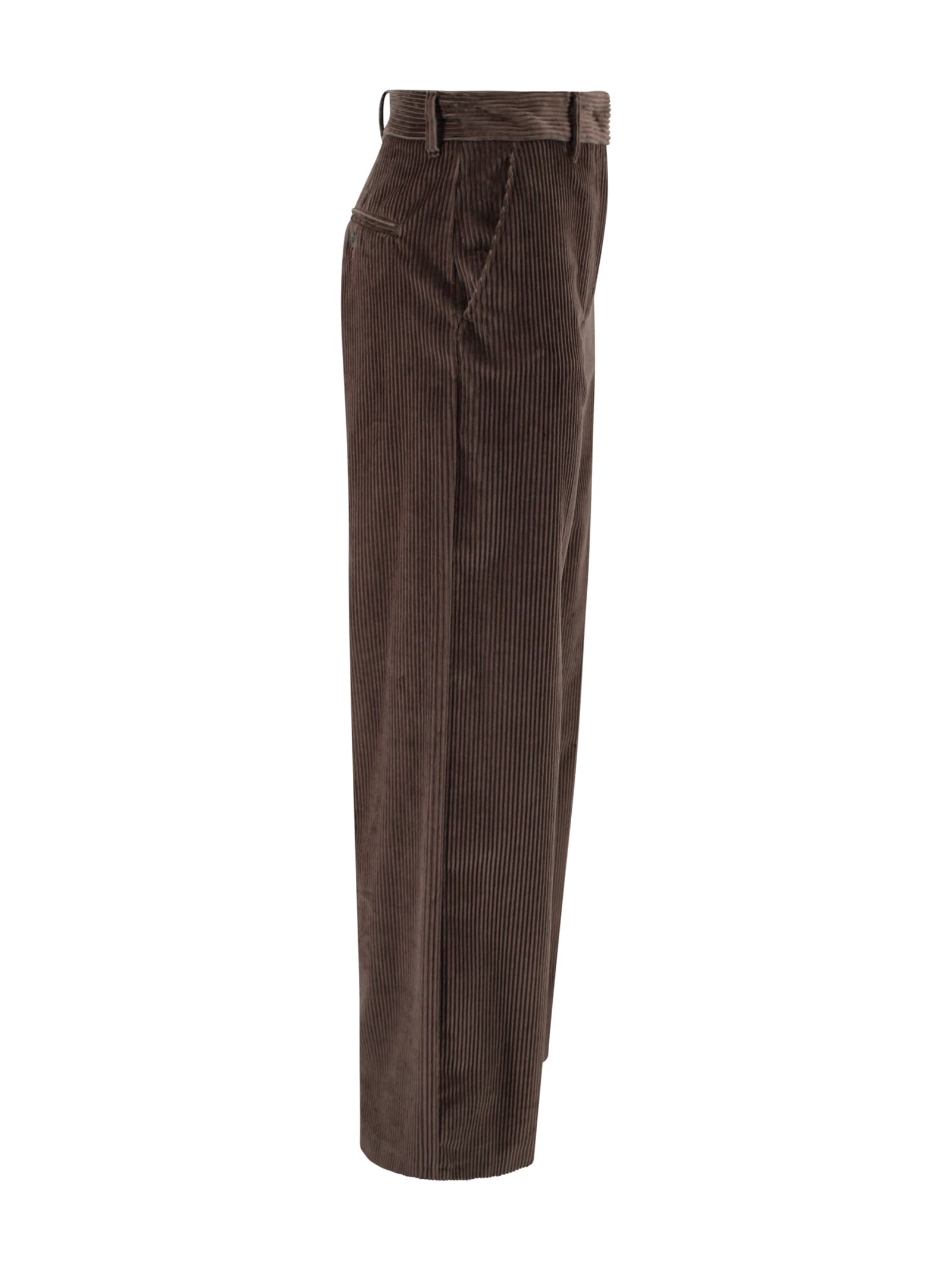 Weekend Max Mara Wide-leg Chocolate Corduroy Trousers In Brown