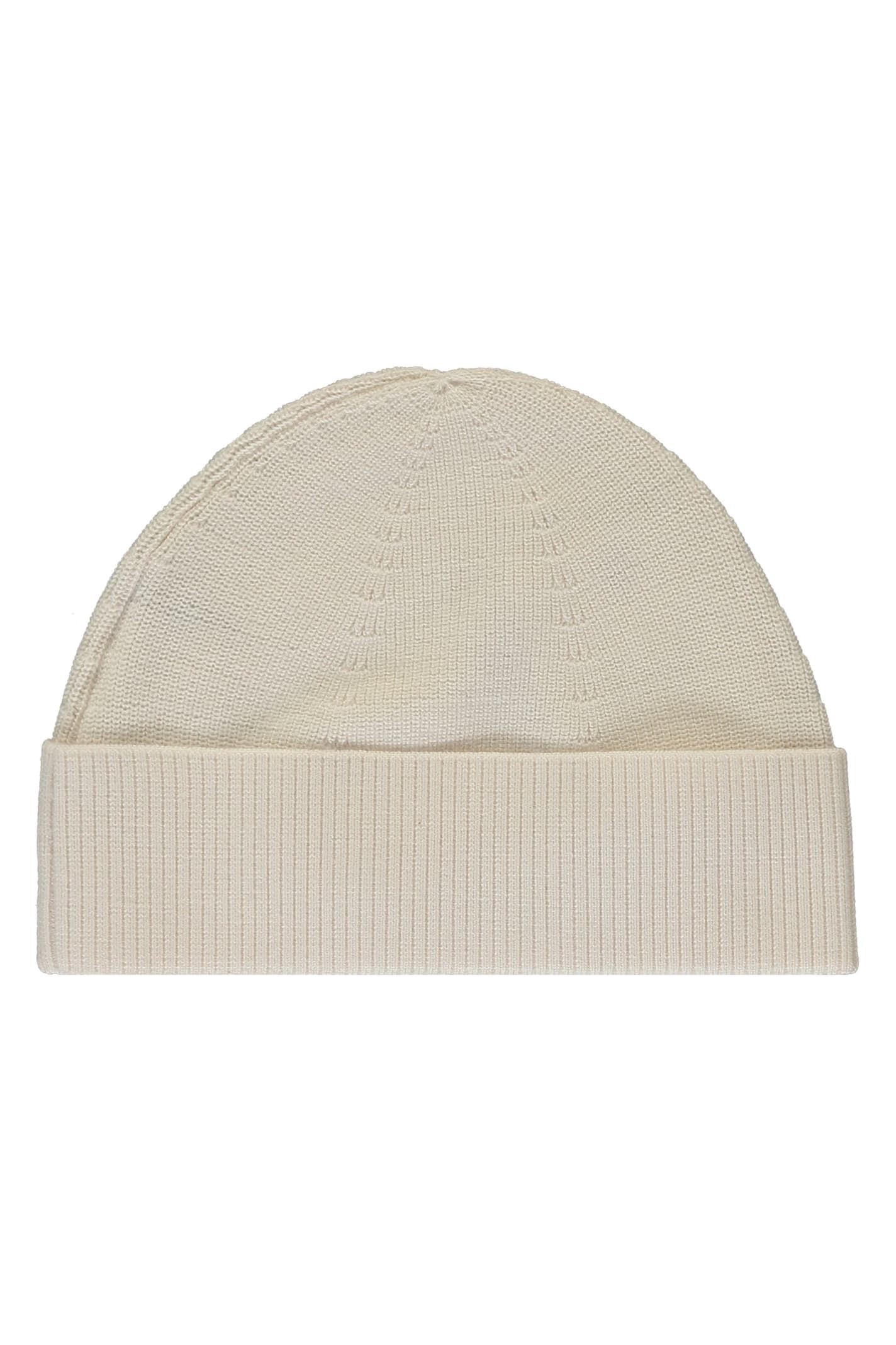 Shop Parajumpers Ribbed Knit Beanie In Ivory
