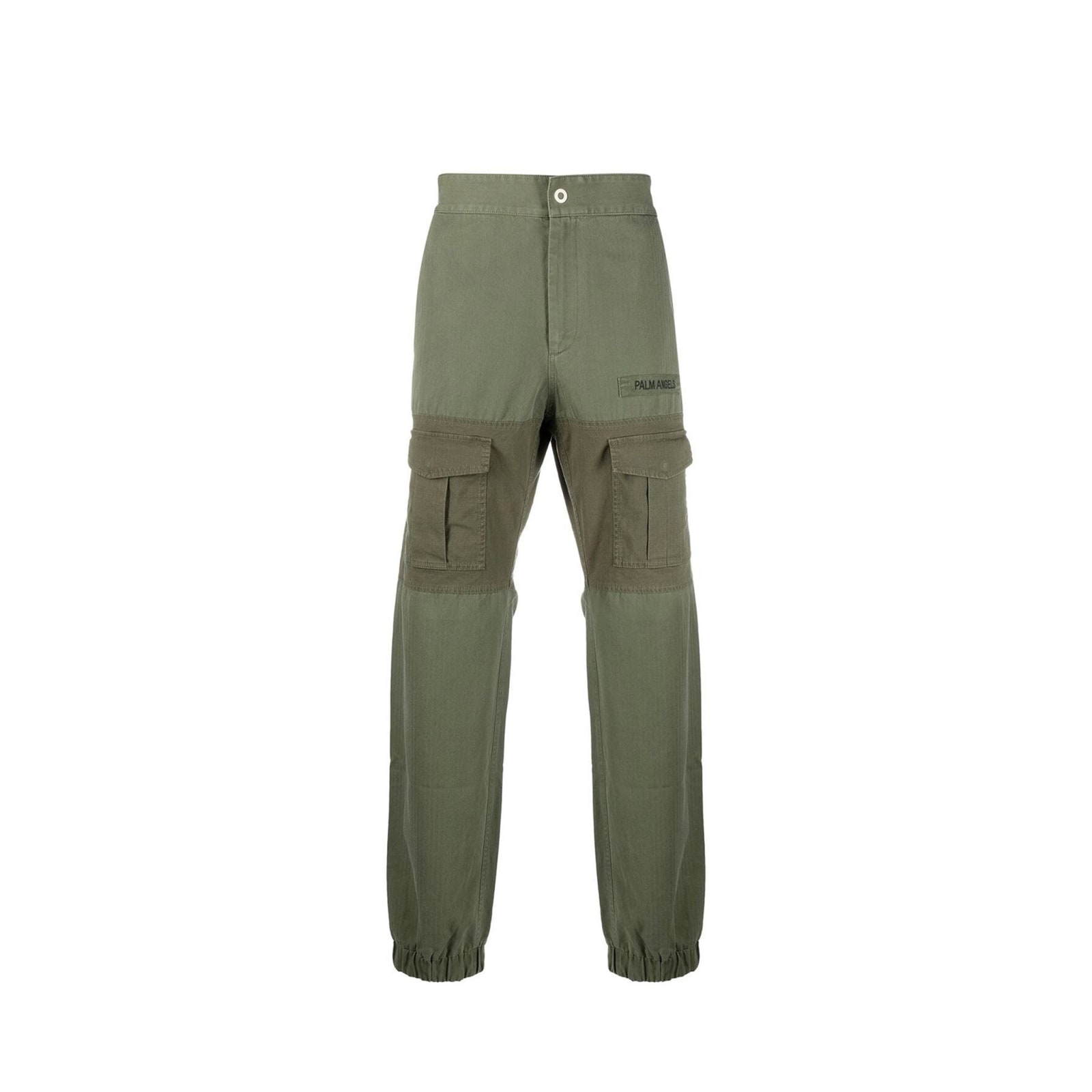 Shop Palm Angels Cotton Trousers In Green