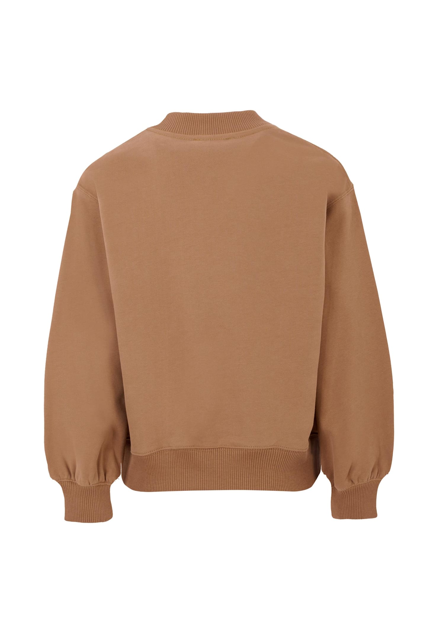 Chloé Beige Sweatshirt For Girl With Velvet Logo In Brown