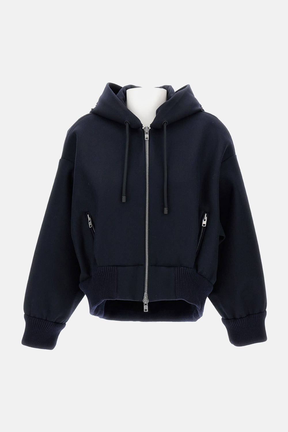 Simone Rocha Hooded Zip-up Casual Jacket In Blue