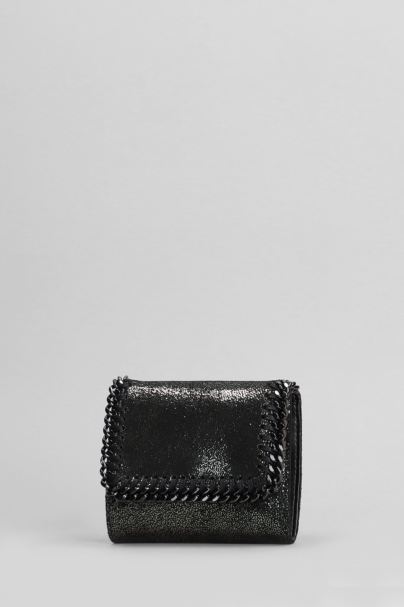 Stella Mccartney Small Flap Wallet In Silver Polyester In Silver
