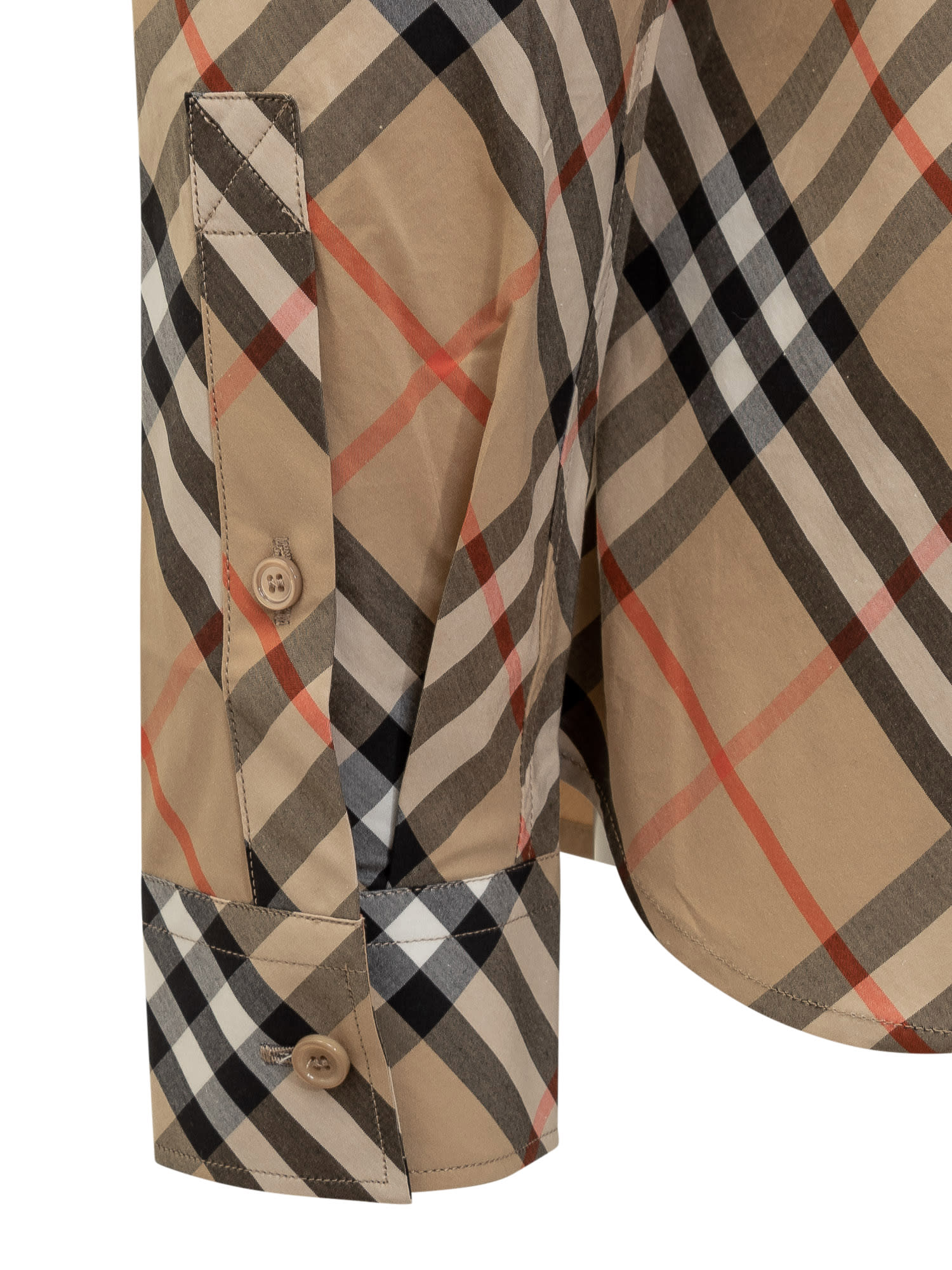 Shop Burberry Shirt In Sand Ip Check