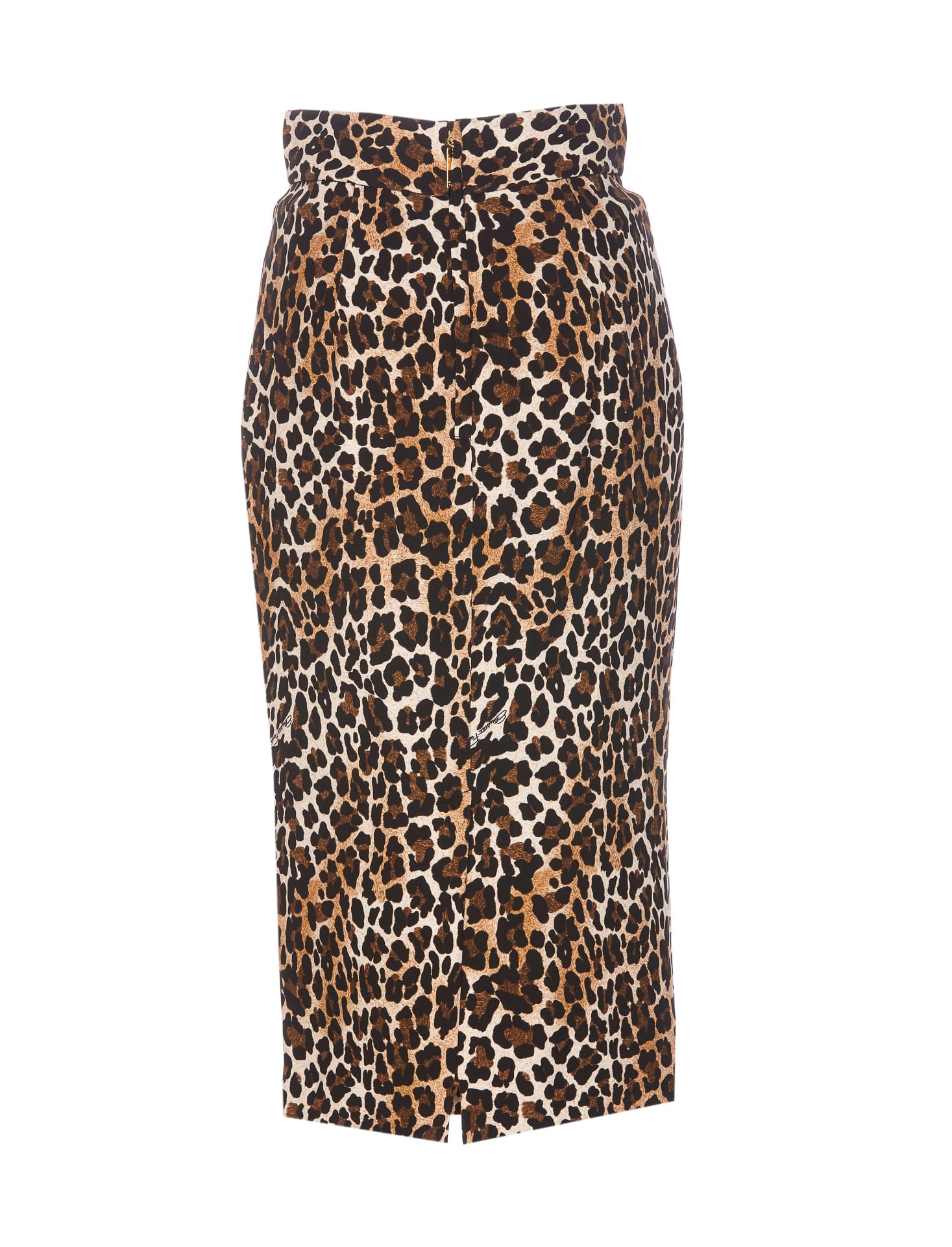 Shop Elisabetta Franchi Logo Animalier Midi Skirt