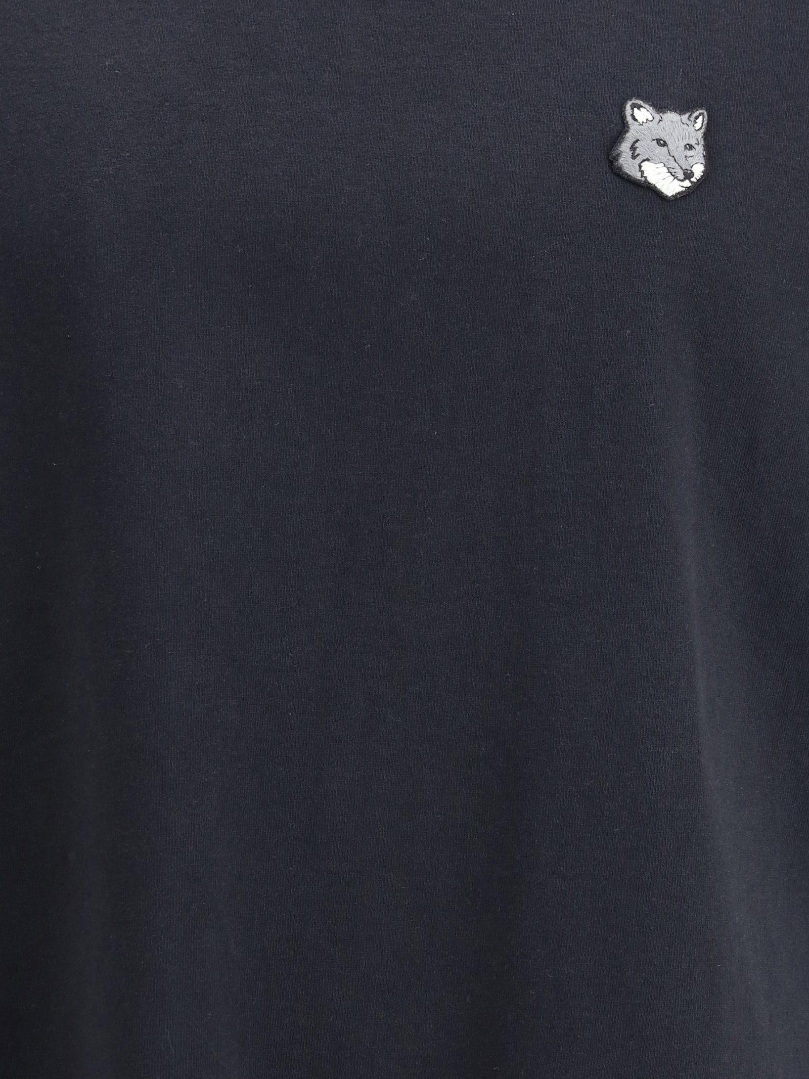 Maison Kitsuné Fox-head Embroidered T-shirt In Blue