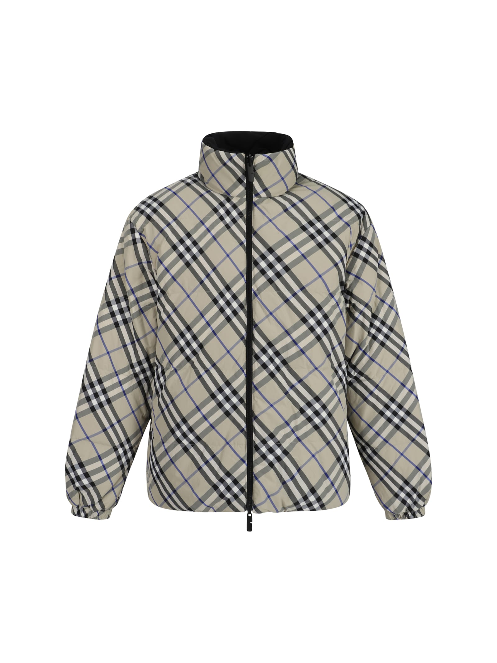 Shop Burberry Down Jackets In Lichen Ip Check