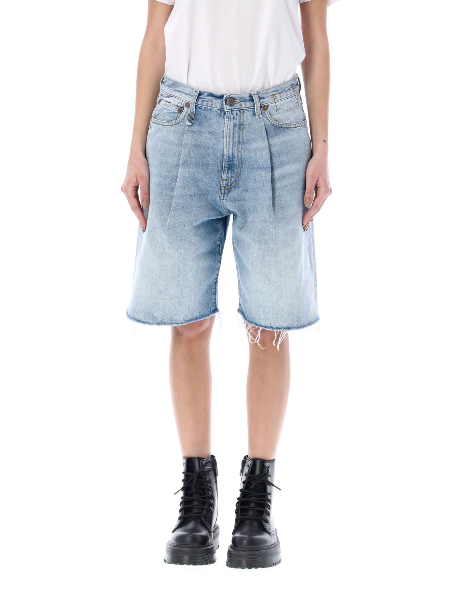 R13 DAMON PLEATED RELAXED SHORT