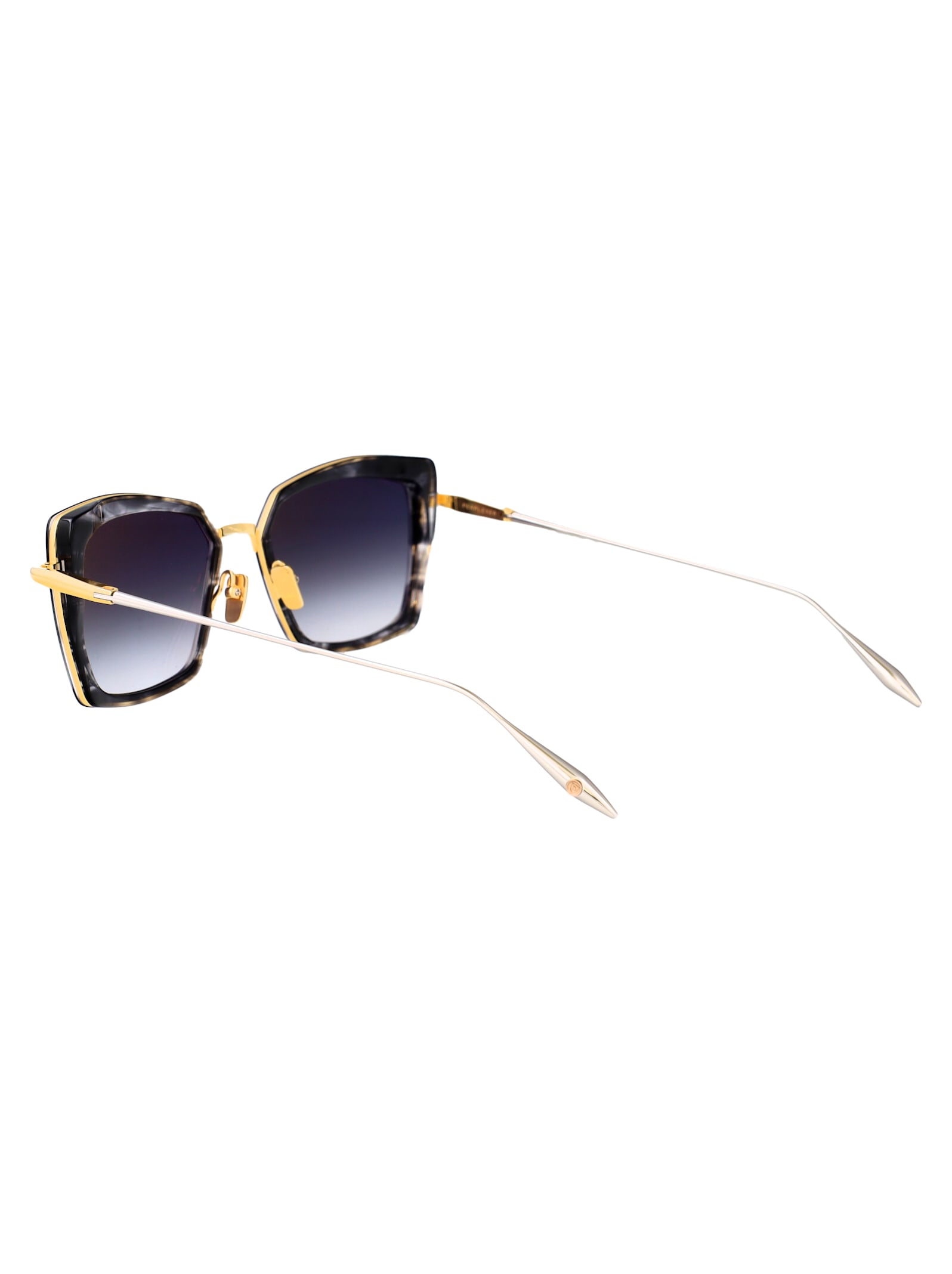 Dita Perplexer Sunglasses In Black Haze - Yellow Gold W/ Dark Grey To Clear Gradient