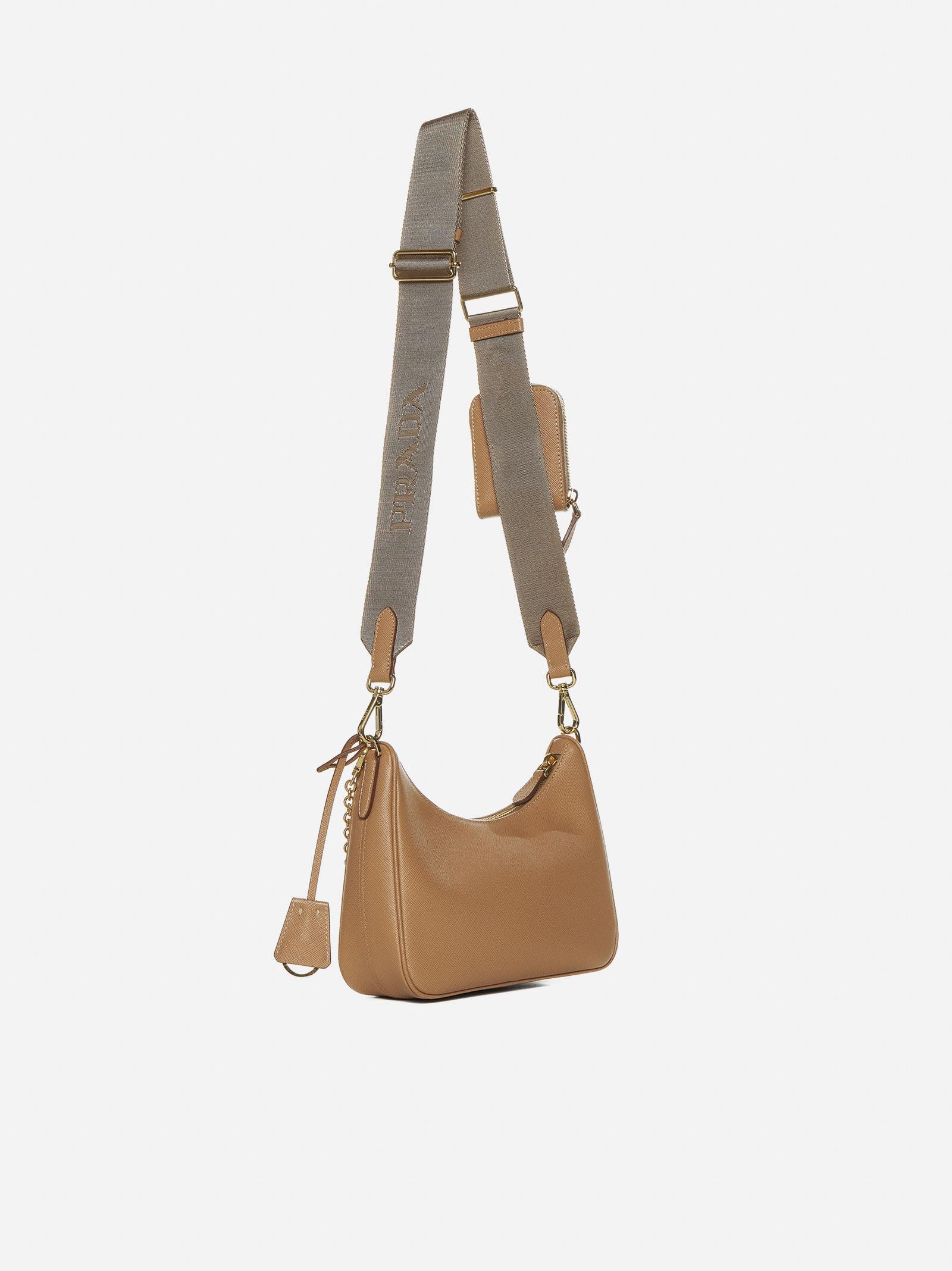 Shop Prada Re-edition 2005 Saffiano Leather Bag In Naturale 1