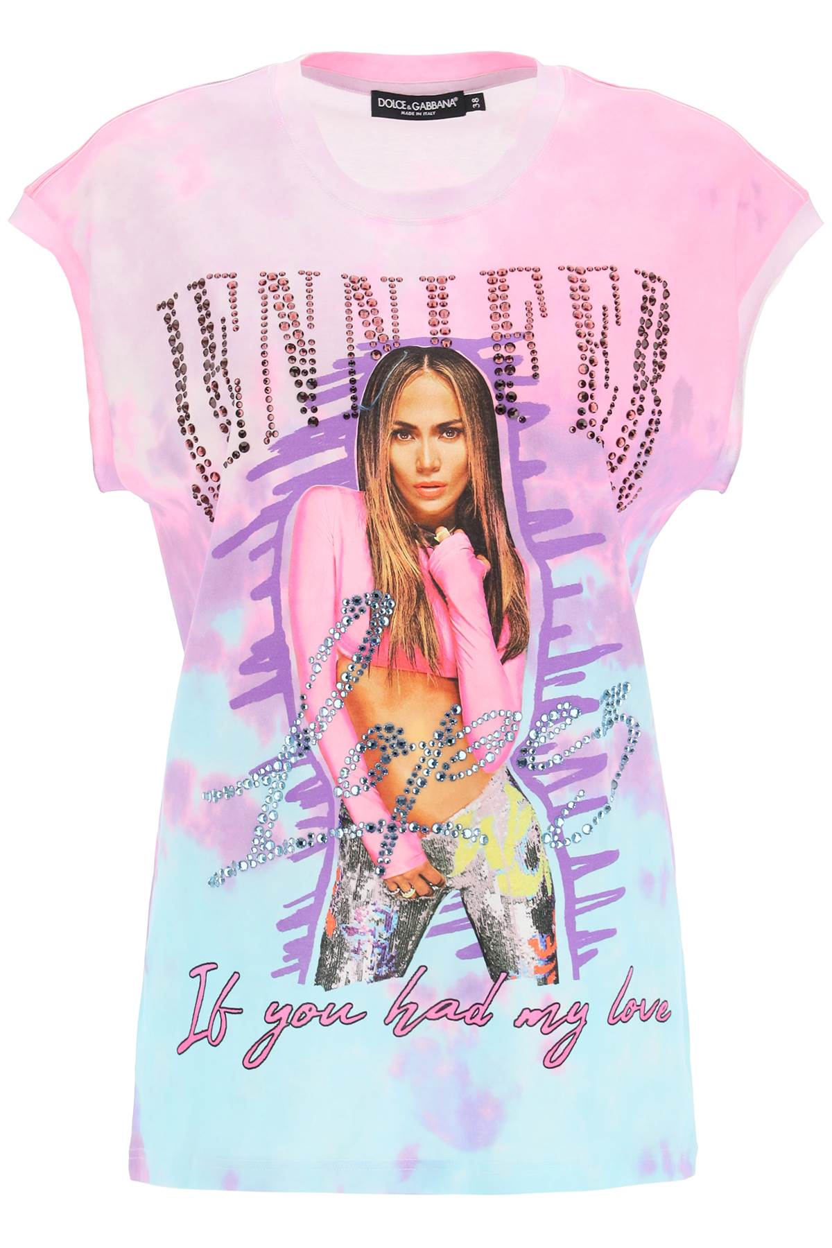 Dolce & Gabbana J.lo Tie-dye T-shirt With Crystals