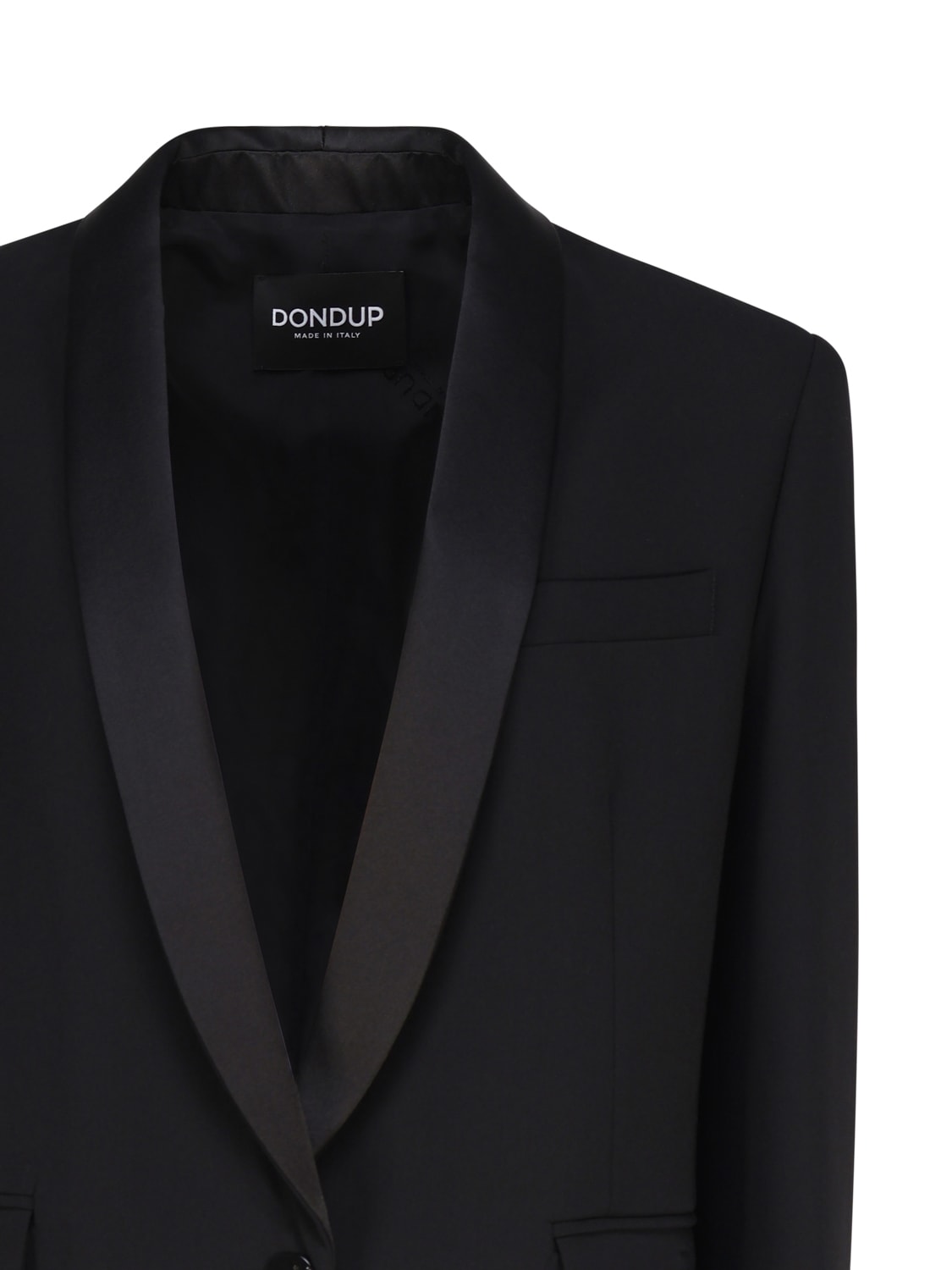 Shop Dondup Single-breasted Blazer In Wool Blend In Black