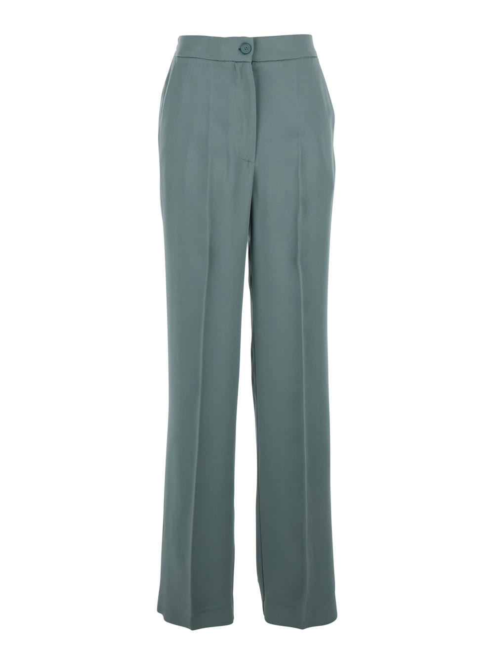 Semicouture Blue Trousers With Elastic Waist And Front Pleats In Fabric Woman In Blue