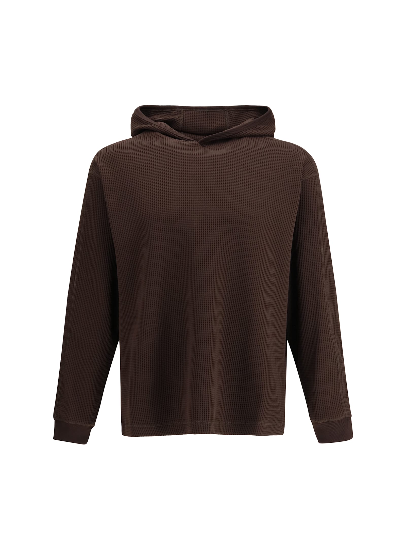 Herno Laminar Sweatshirt In Honeycomb Cotton Jersey In Brown