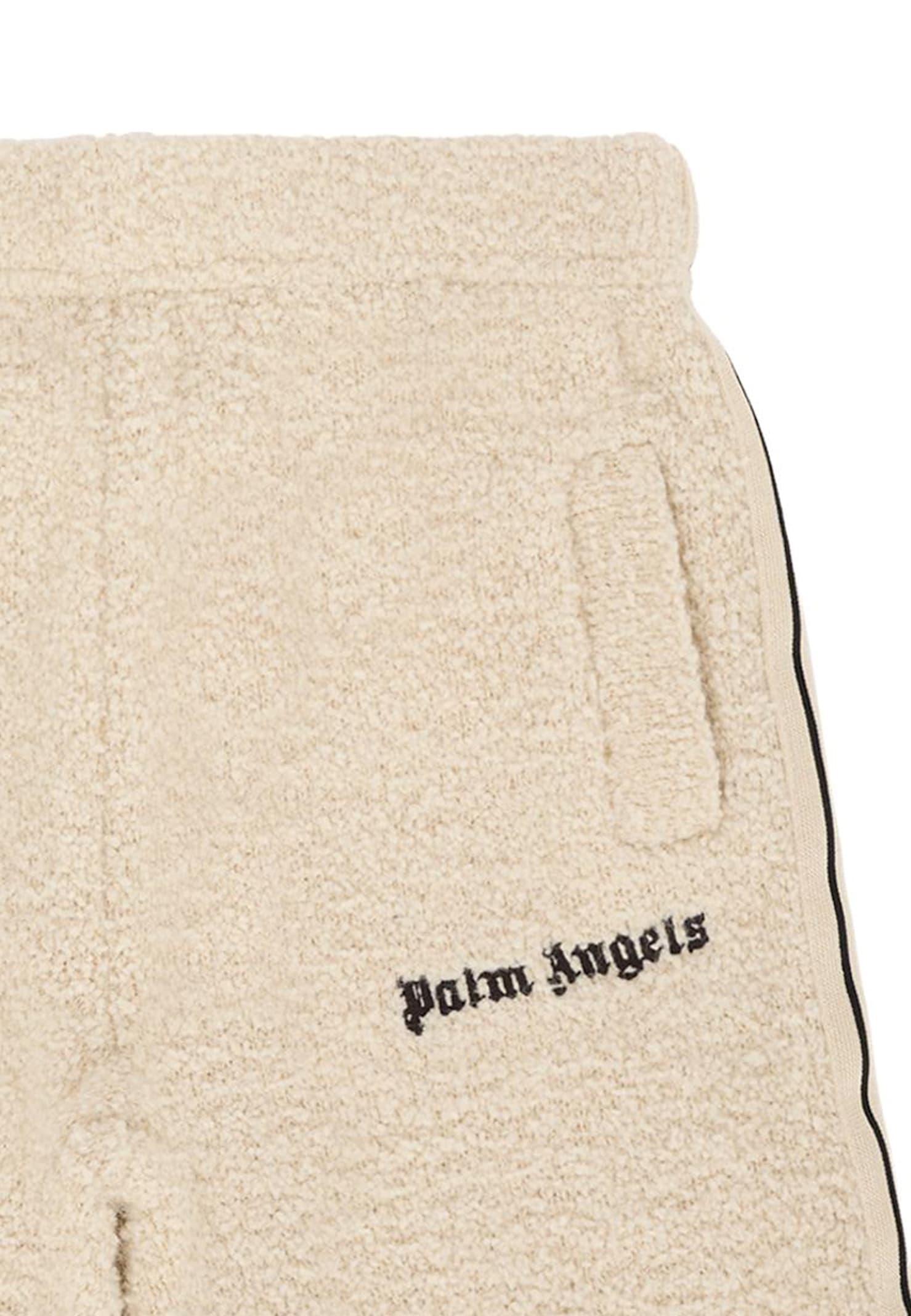 Palm Angels Beige Trousers For Babykids With Logo In Neutral